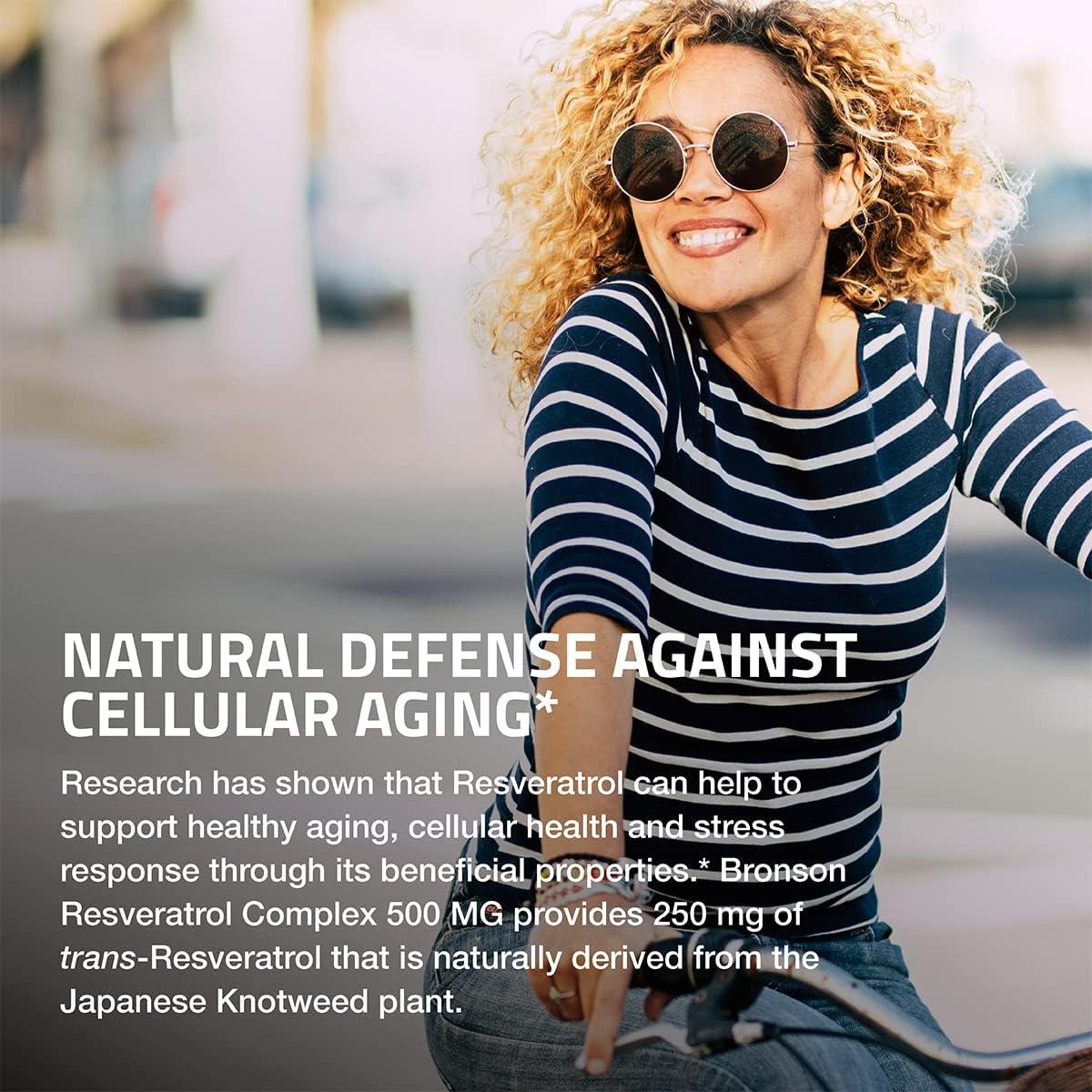 Bronson Resveratrol 500 mg - Trans-Resveratrol + Semilla de Uva - 120 Cápsulas
