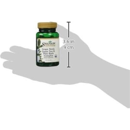 Suplemento Herbal Swanson de Semilla de Uva y Té Verde 60 Cápsulas
