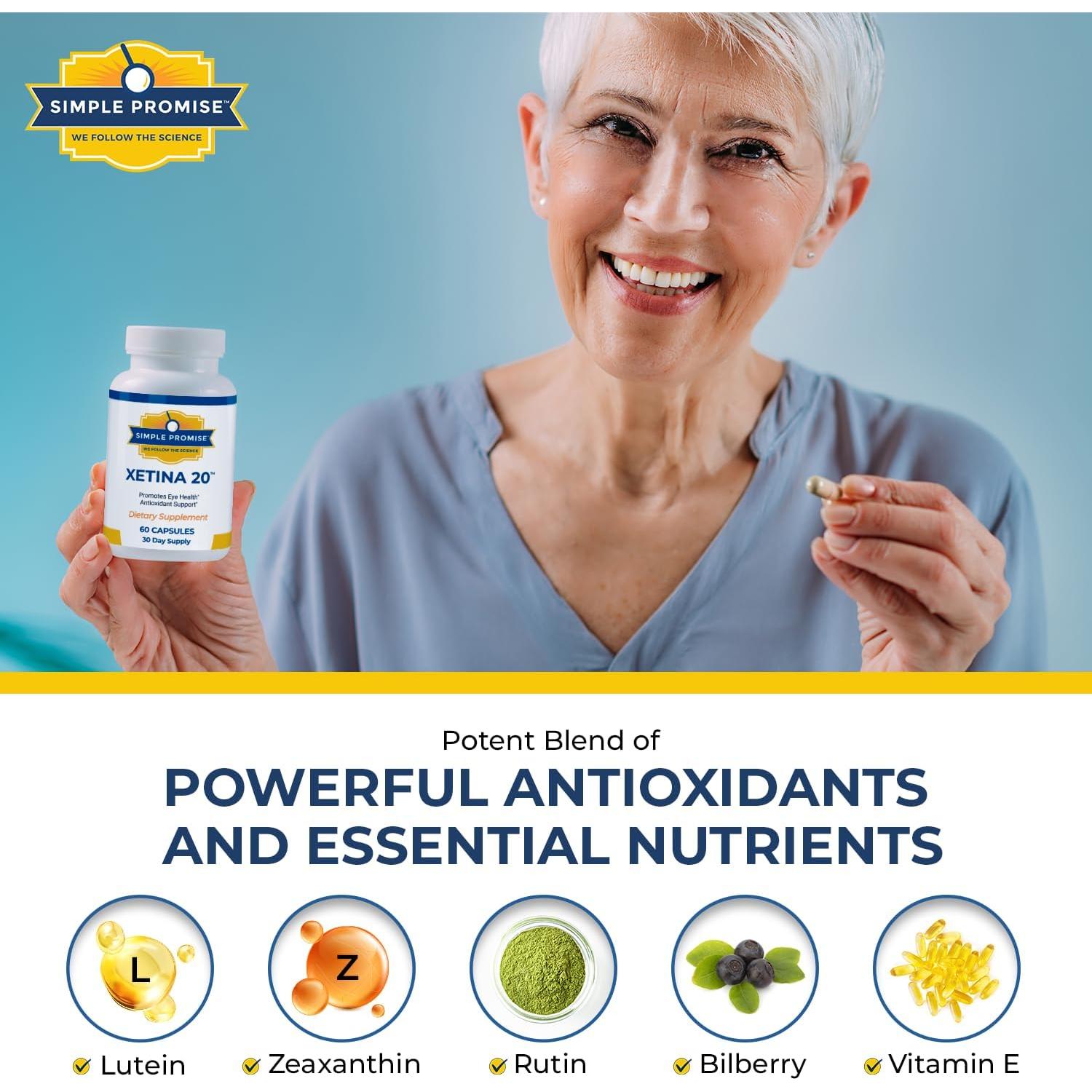 Suplemento Ocular Xetina 20 - Luteína y Zeaxantina 60 Cápsulas