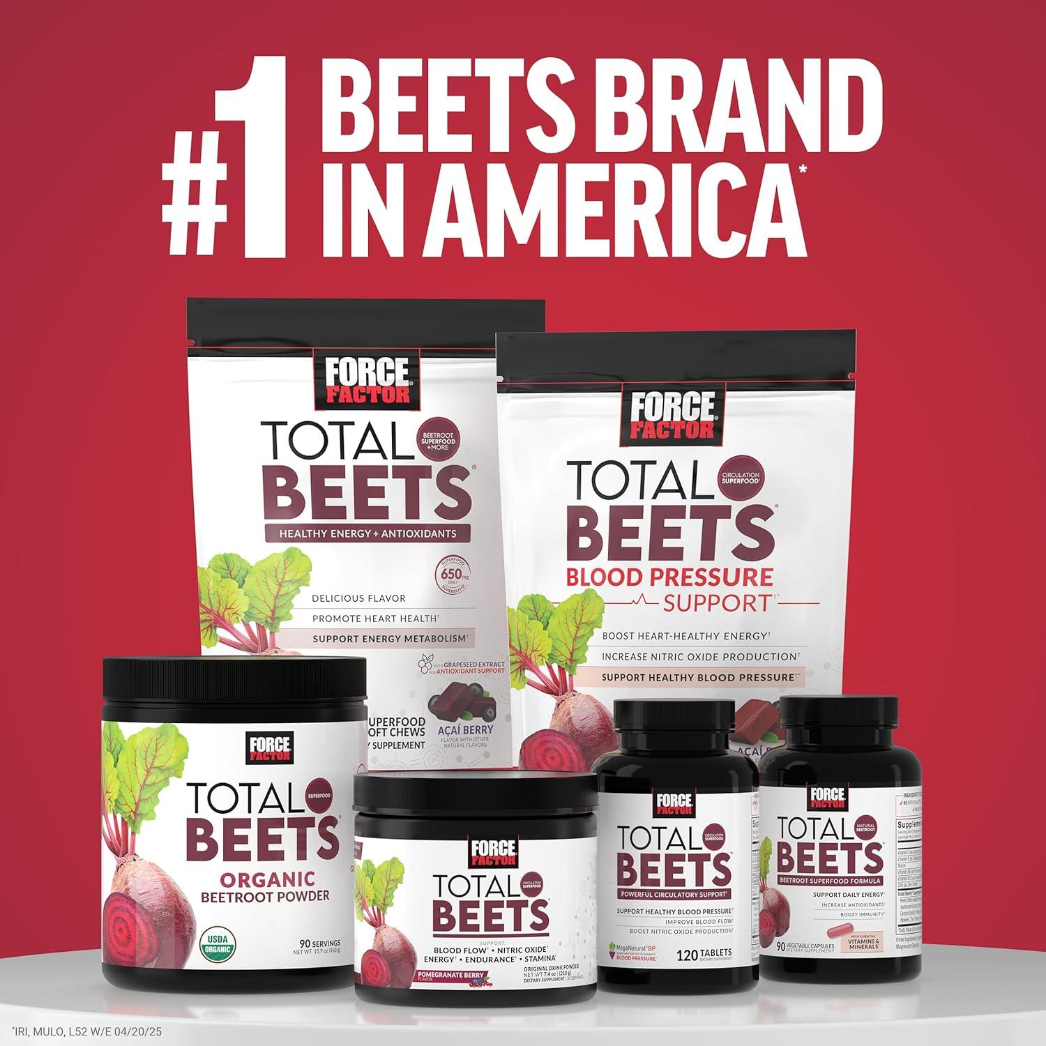 Gomas Blandas Force Factor Total Beets 60 unidades - Salud Cardiaca