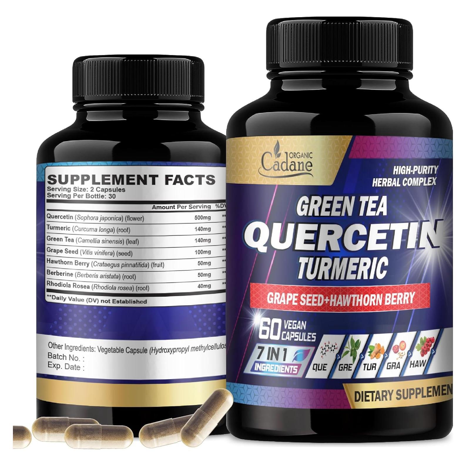 Suplemento de Quercetina Orgánica Cadane - 60 Cápsulas