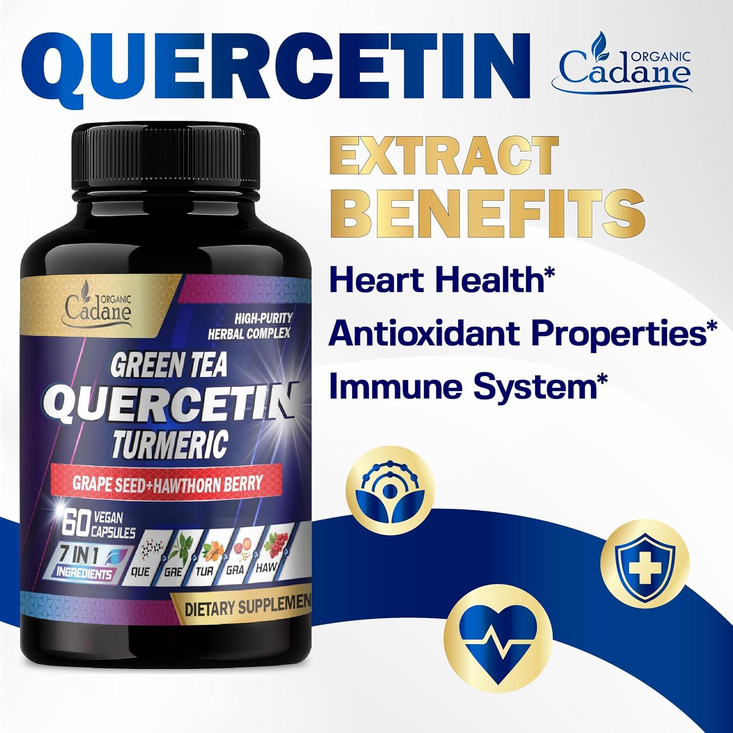 Suplemento de Quercetina Orgánica Cadane - 60 Cápsulas