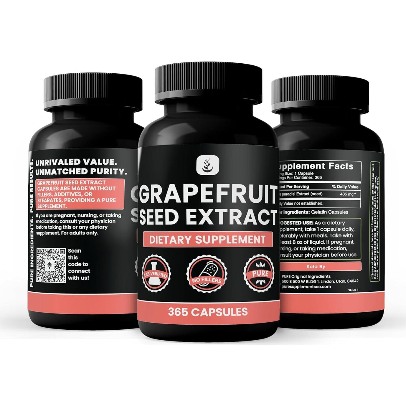 Extracto de Semilla de Pomelo Pure Original Ingredients 365 Cápsulas