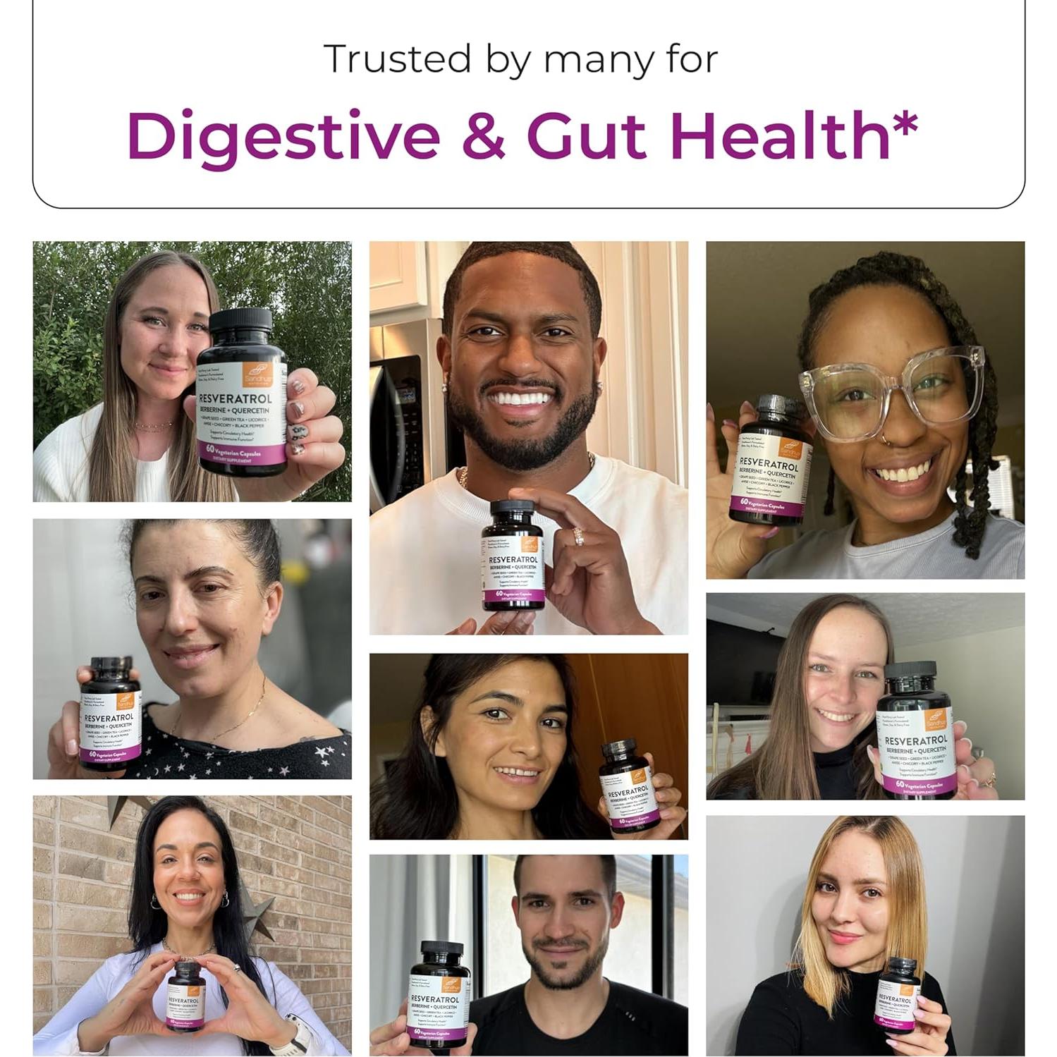 Resveratrol Sandhu 60 Cápsulas - Suplemento Digestivo Natural