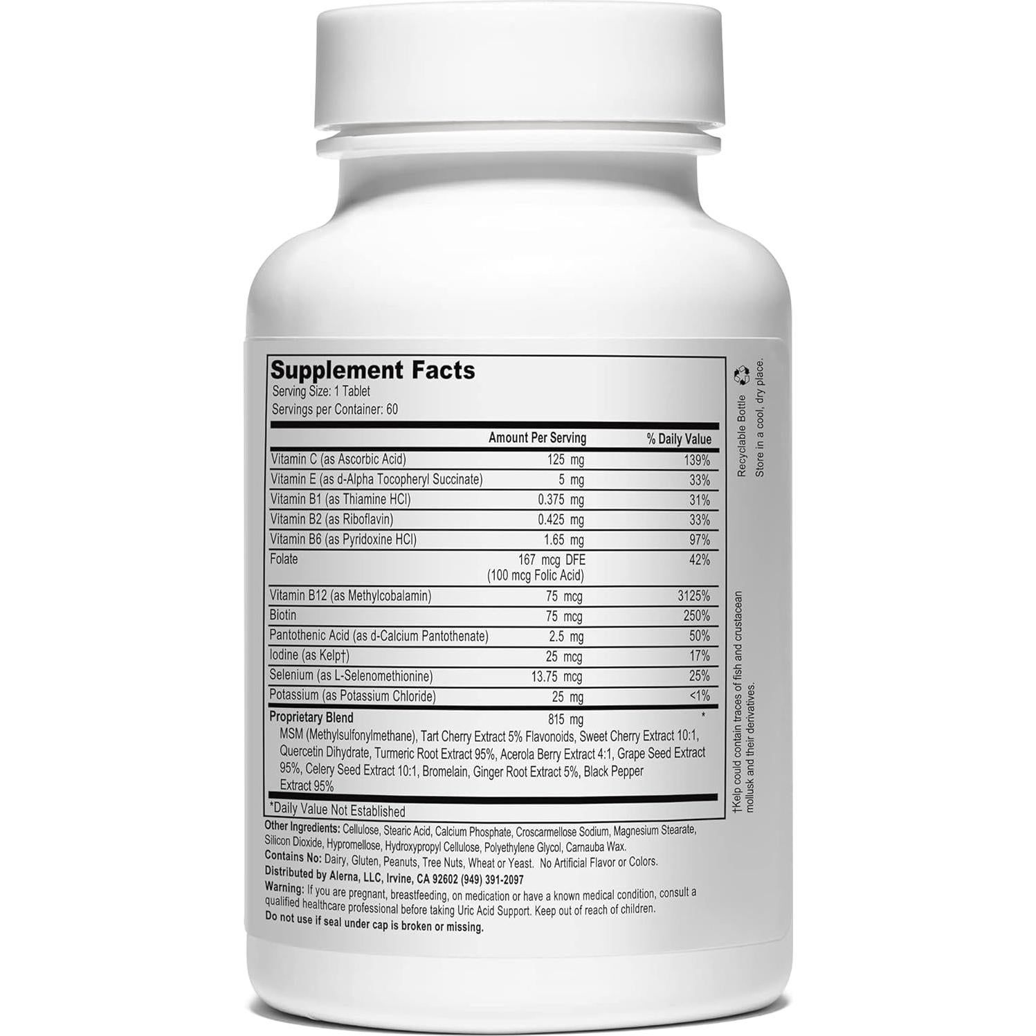 Suplemento de Ácido Úrico Alerna - 60 Tabletas Vegetarianas