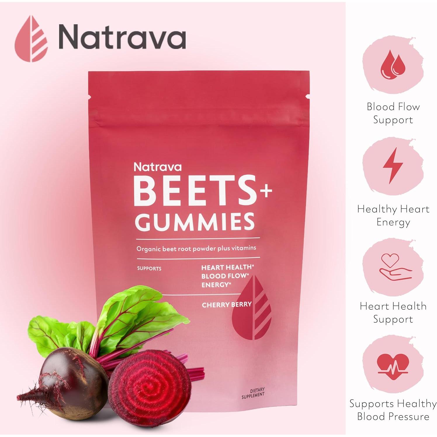 Gomitas Natrava Beets+ 60 unidades - Suplemento de remolacha