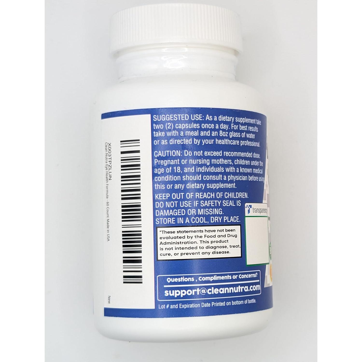 Vitaminas Oculares Clean Nutraceuticals con Luteína y Omega 3 - 2 Paquetes