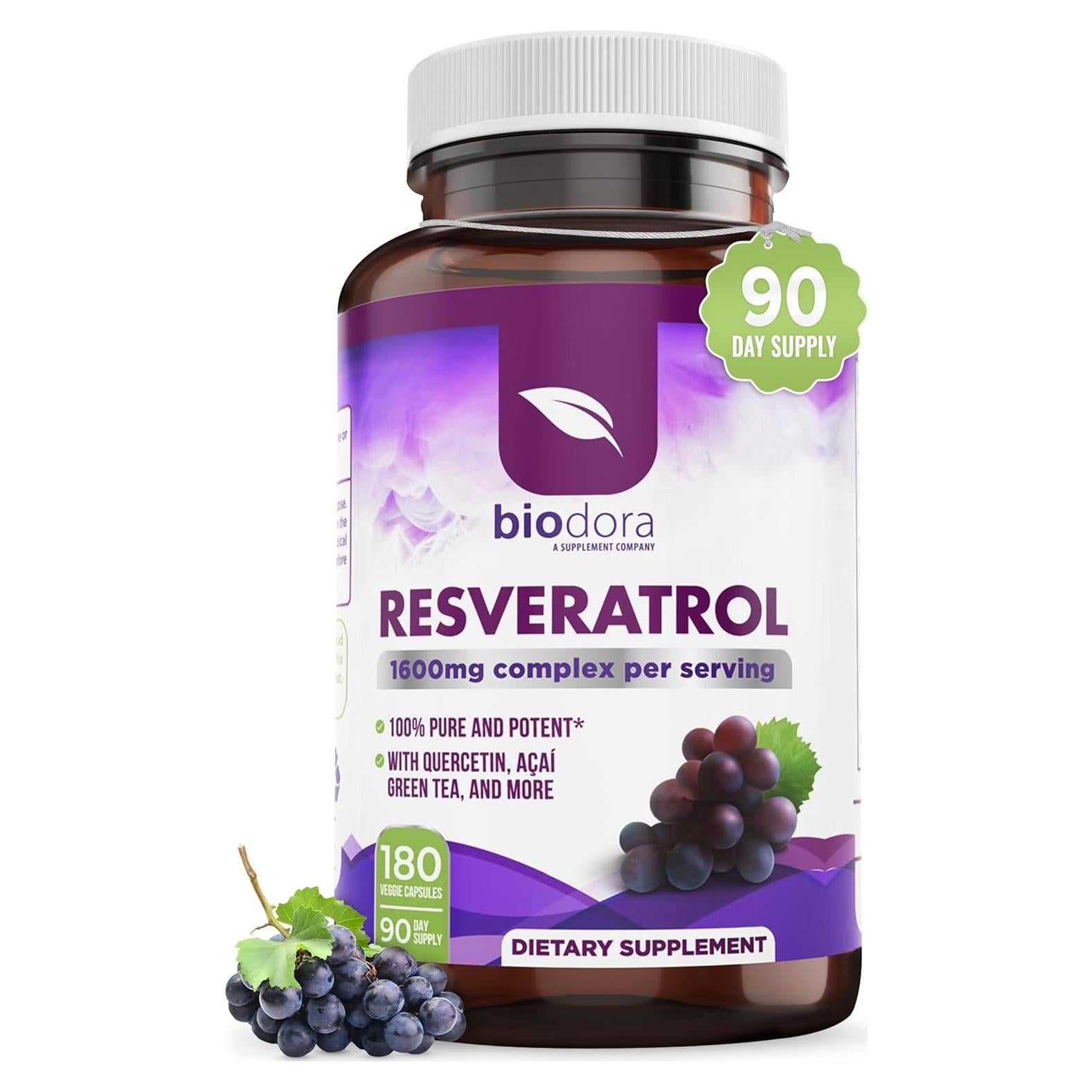 Suplemento Antioxidante Resveratrol 1600mg Fame Health Labs - 180 Cápsulas