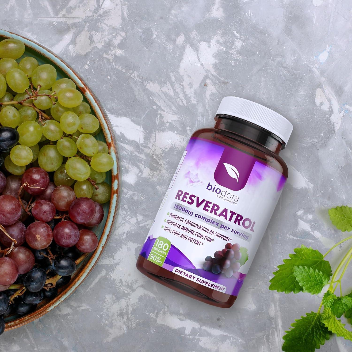 Suplemento Antioxidante Resveratrol 1600mg Fame Health Labs - 180 Cápsulas