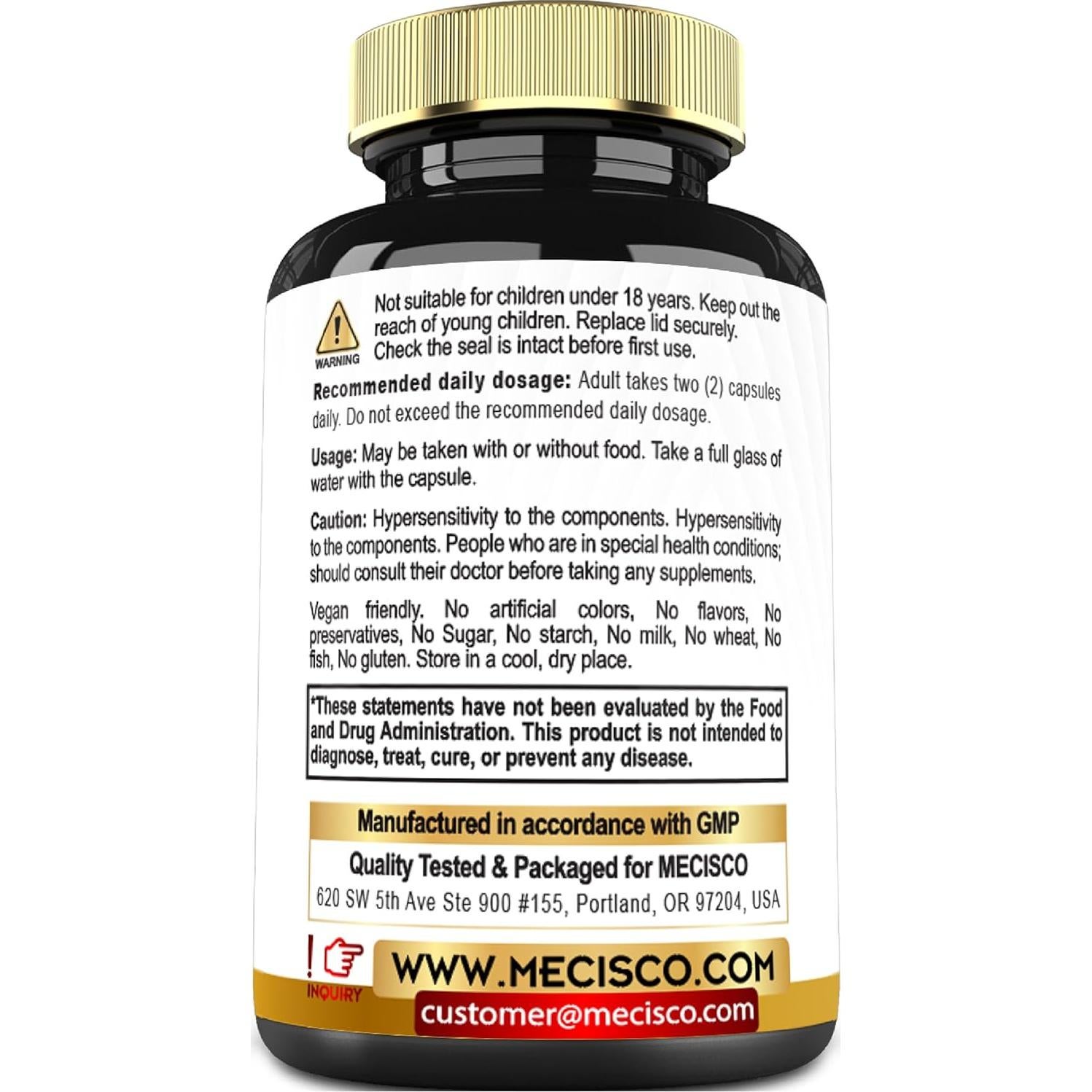Suplemento de Resveratrol Mecisco 1000mg - 90 Cápsulas