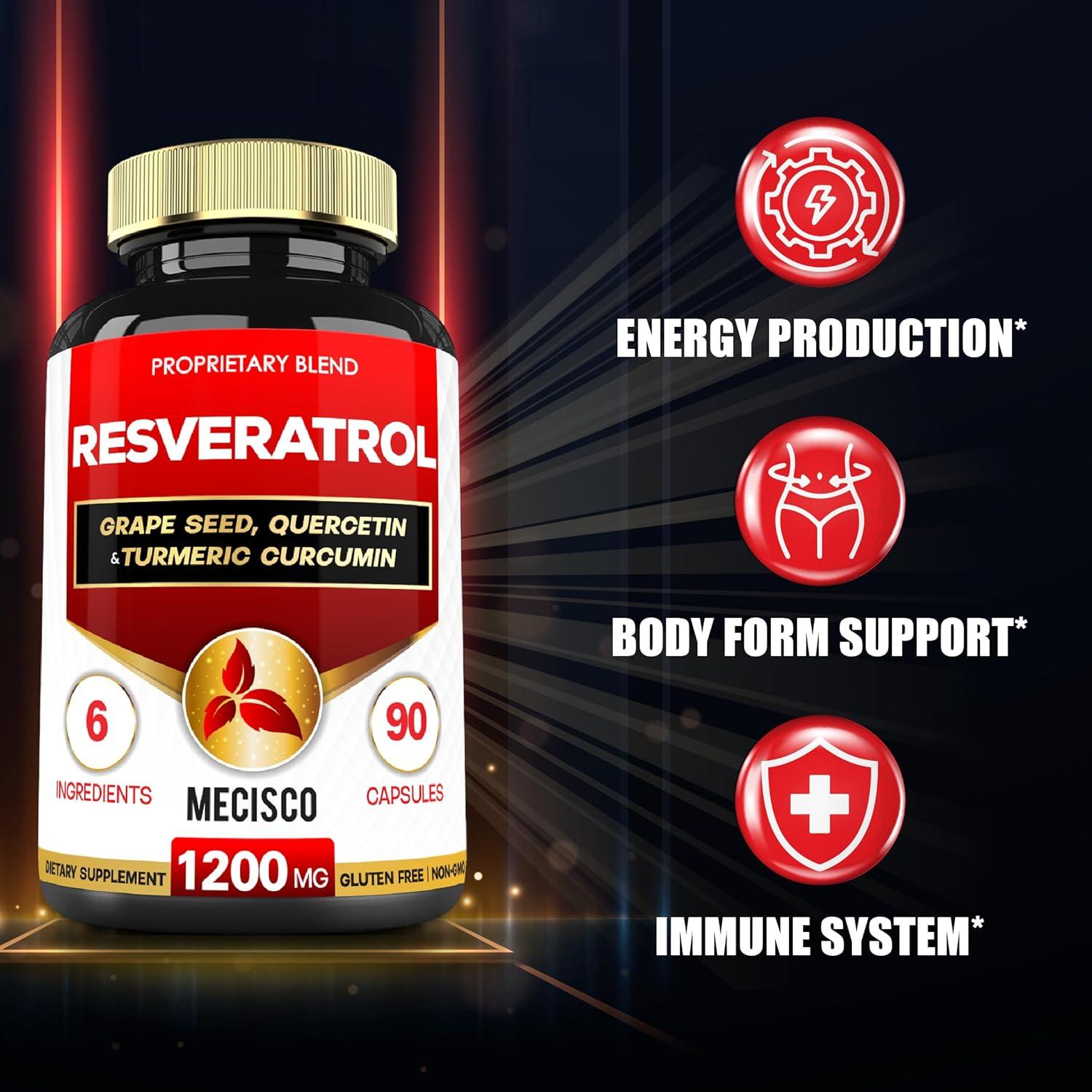 Suplemento de Resveratrol Mecisco 1000mg - 90 Cápsulas
