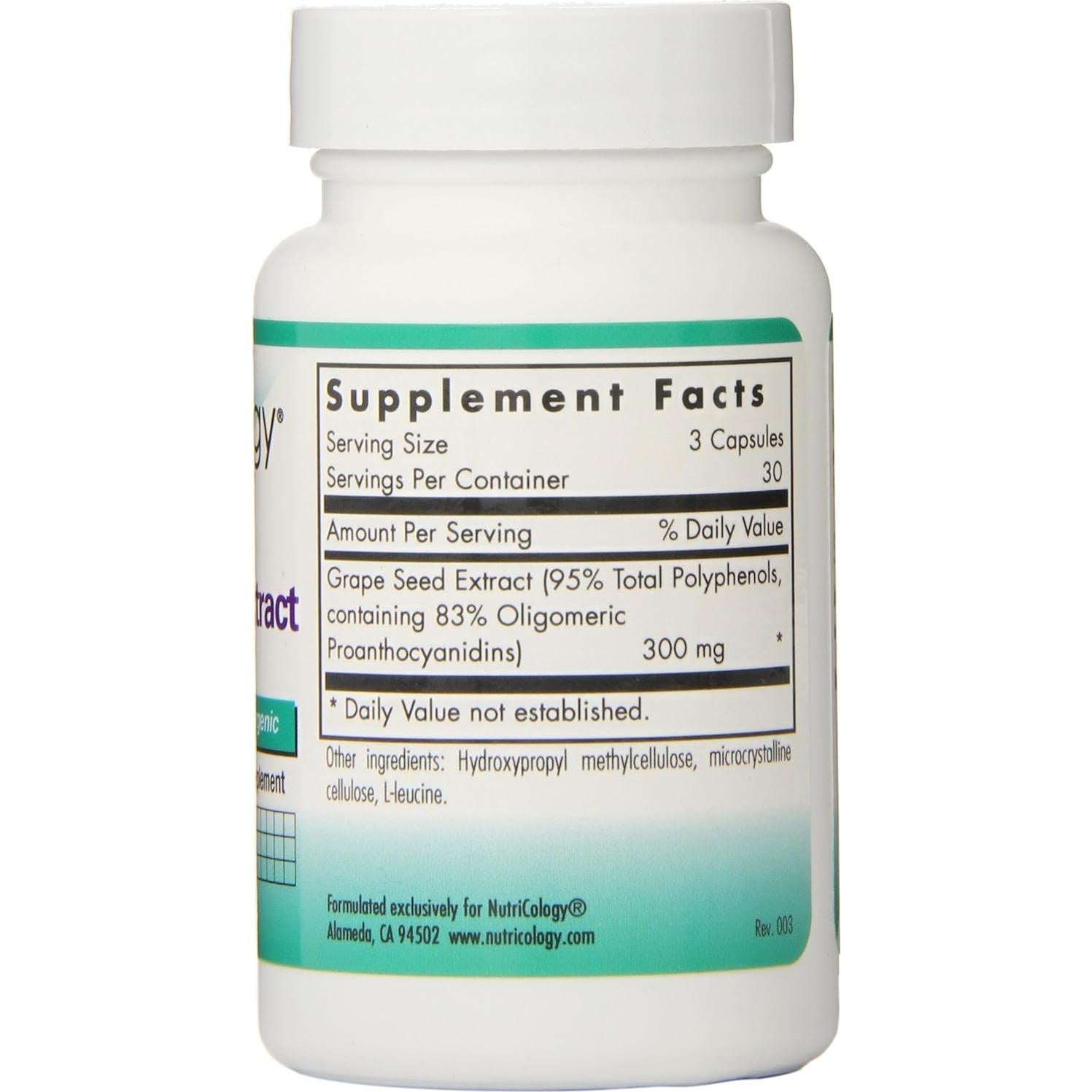 Nutricology Extracto de Semilla de Uva 300mg - 90 Cápsulas