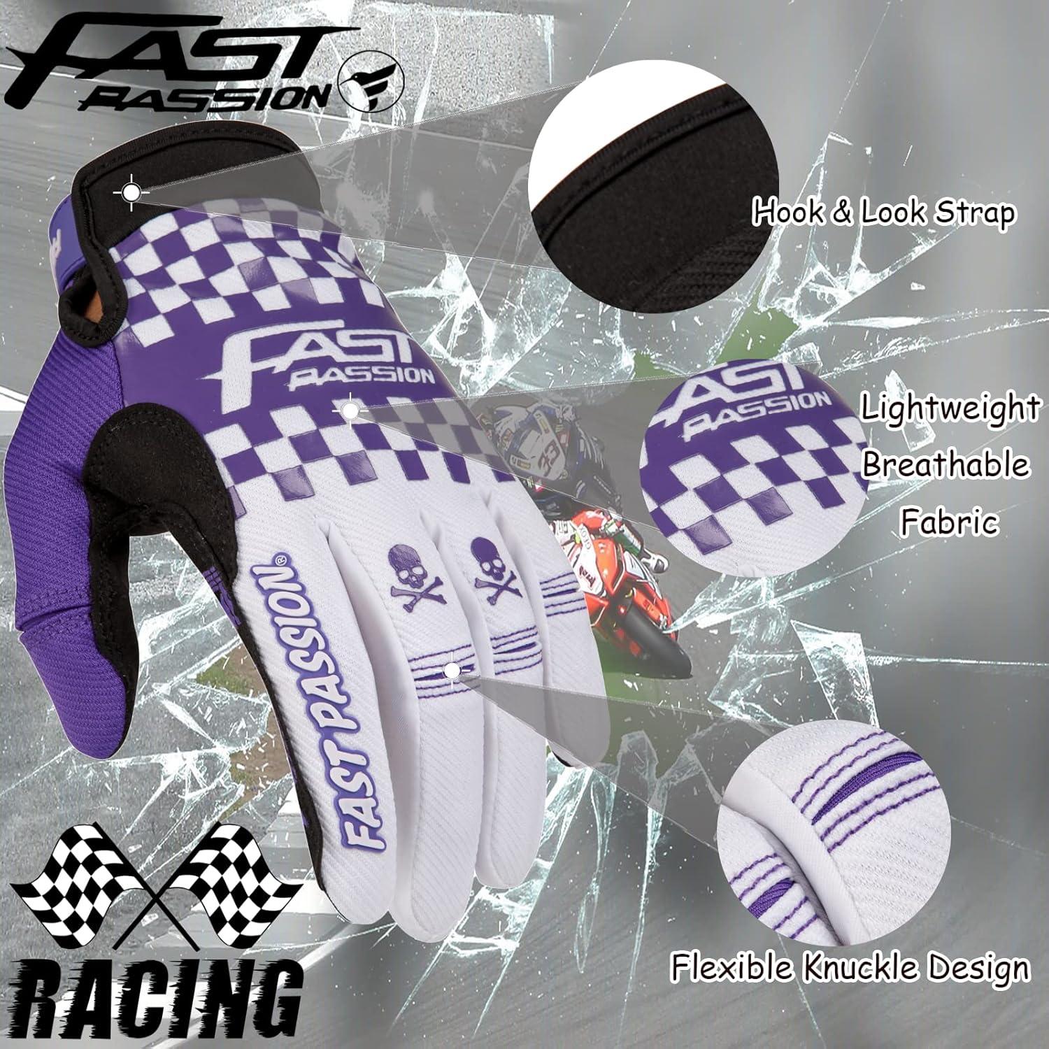 Guantes de Motocicleta Fast Passion Medianos Negros y Verdes
