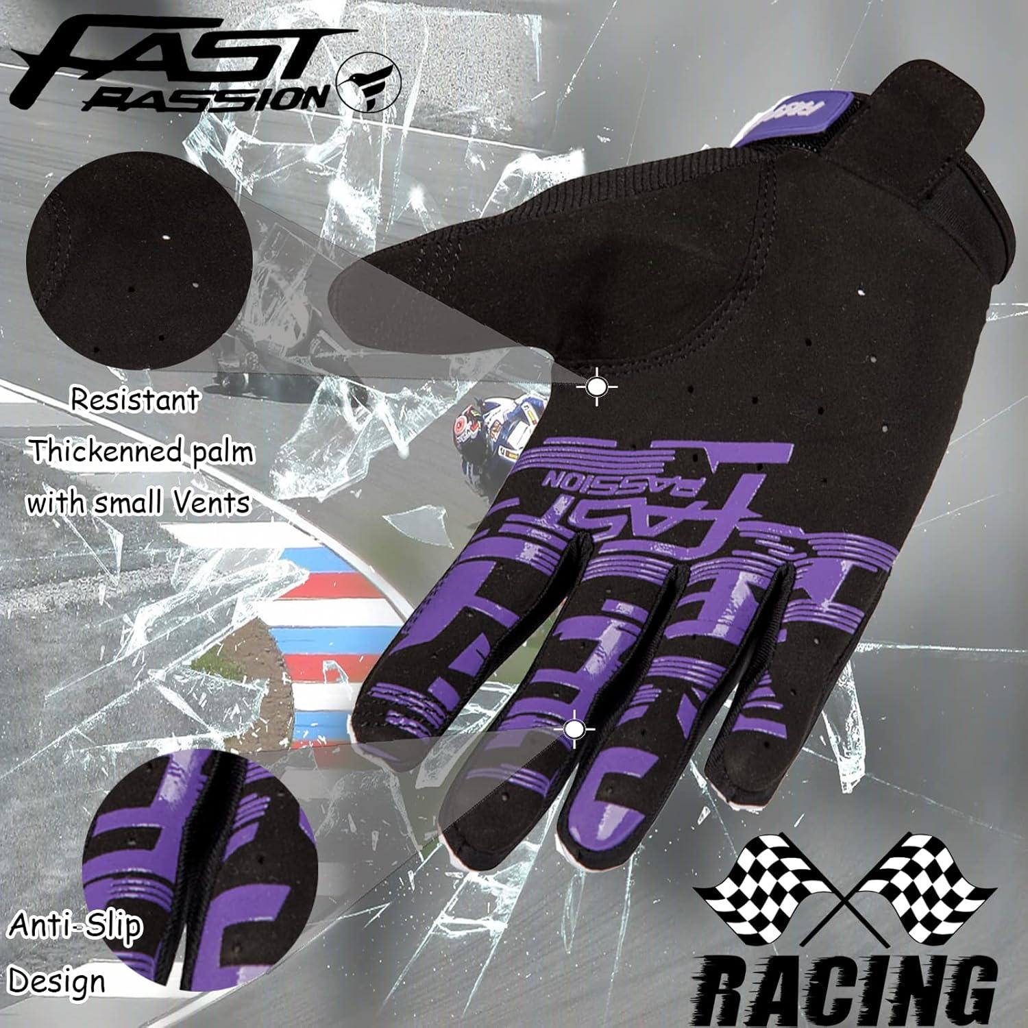 Guantes de Motocicleta Fast Passion Medianos Negros y Verdes