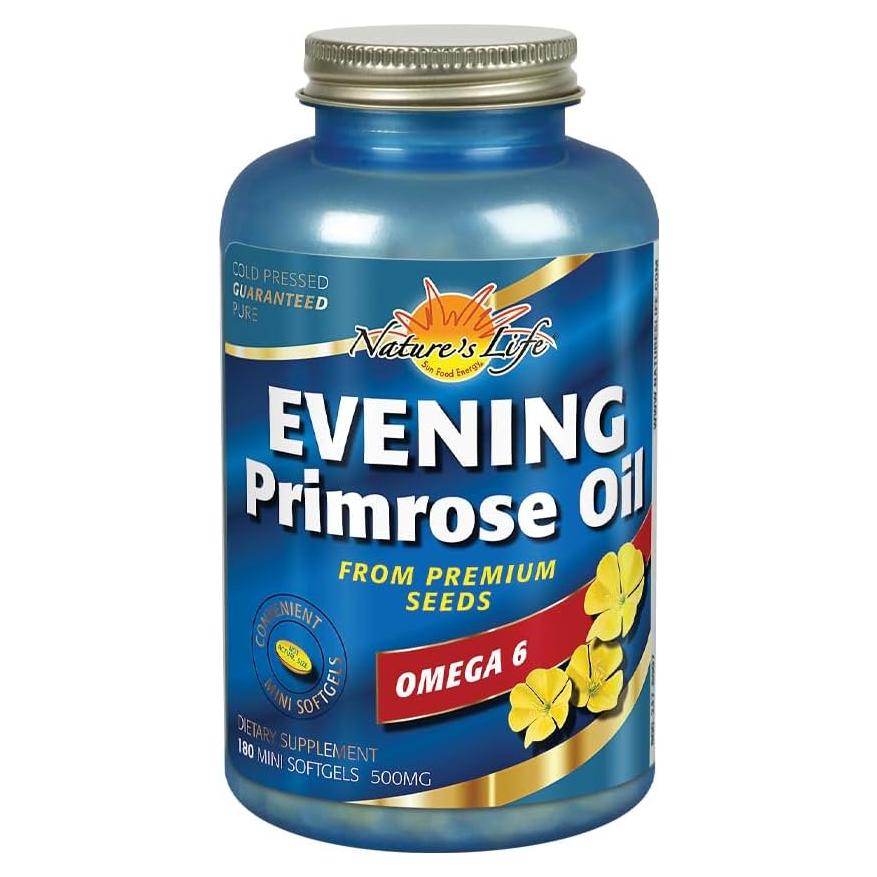 Aceite de Onagra Natures Life 1000 mg 180 Cápsulas Blandas