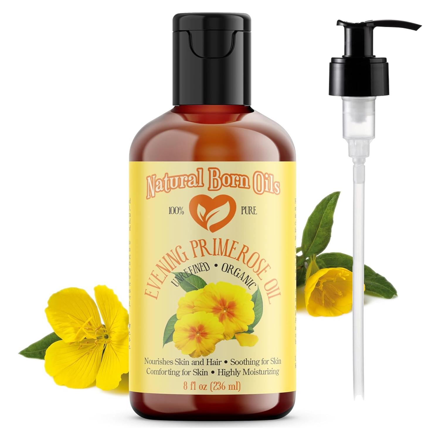 Aceite de Onagra Orgánico Natural Born Oils 236ml Prensado en Frío