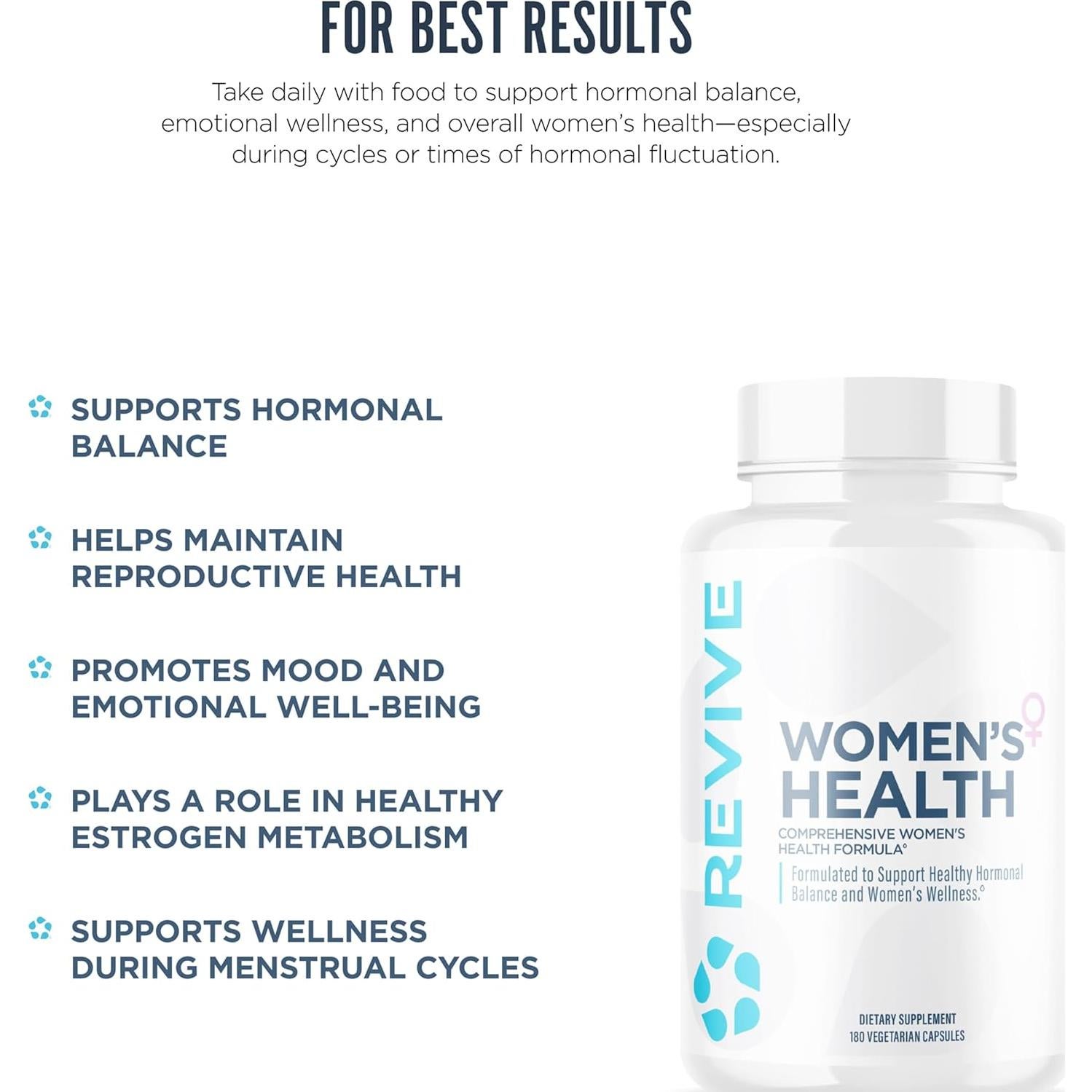 Suplemento Hormonal para Mujeres Revive MD - 180 Cápsulas