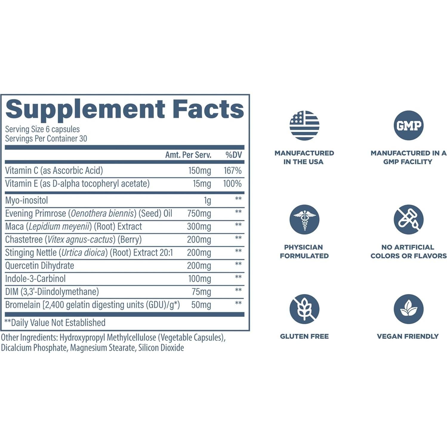 Suplemento Hormonal para Mujeres Revive MD - 180 Cápsulas