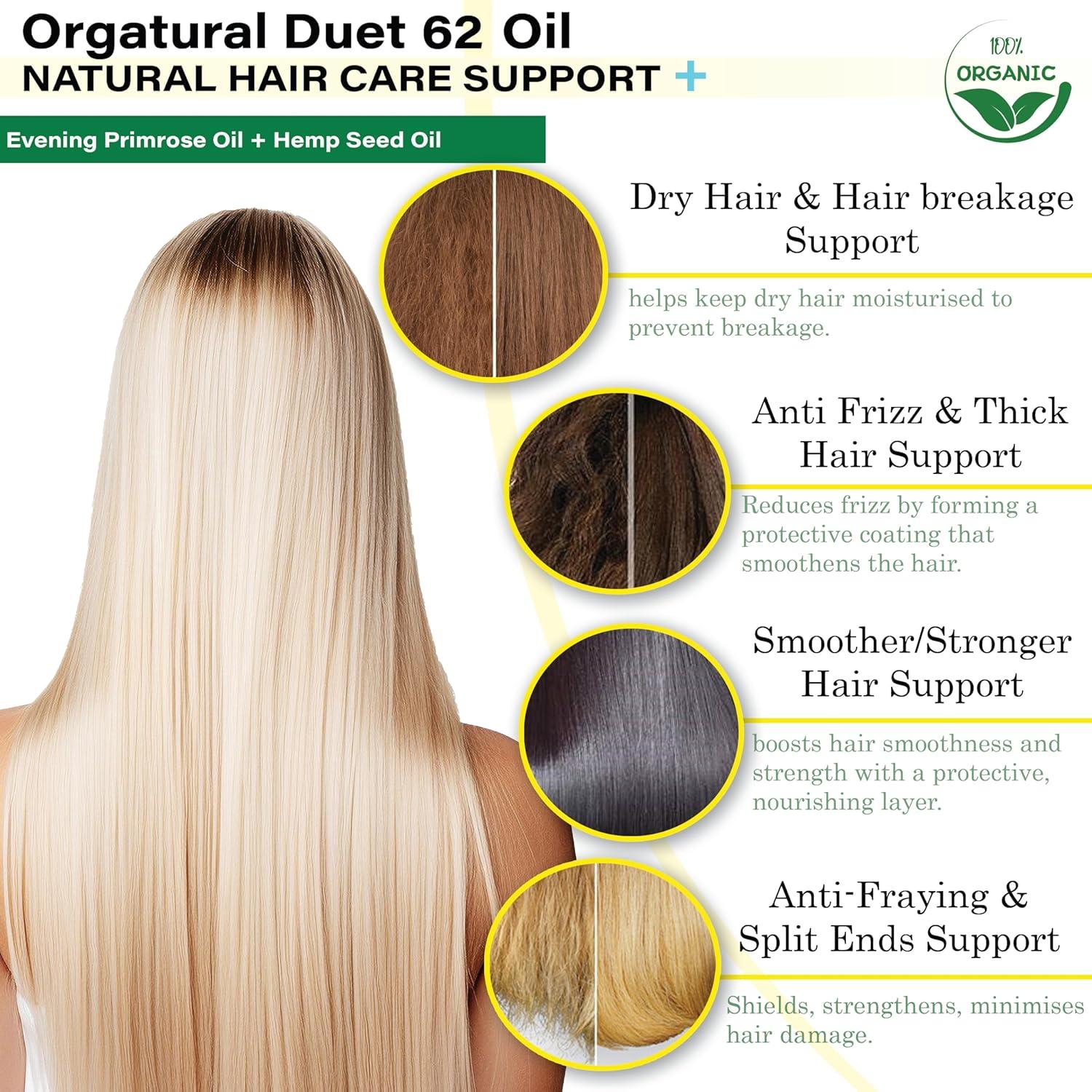 Aceite 2 en 1 Orgatural Dueto 62 - Onagra y Cánamo 30ml