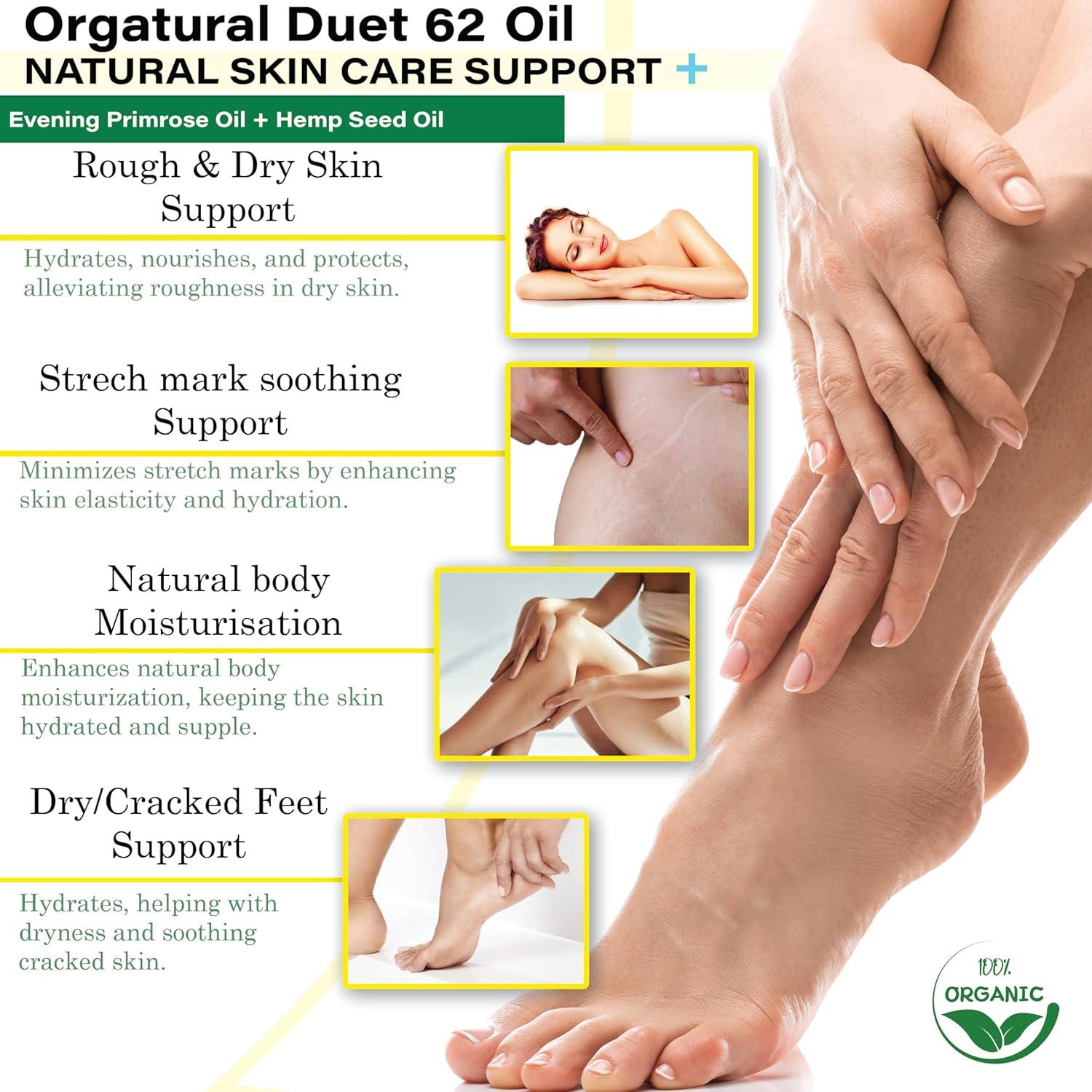 Aceite 2 en 1 Orgatural Dueto 62 - Onagra y Cánamo 30ml