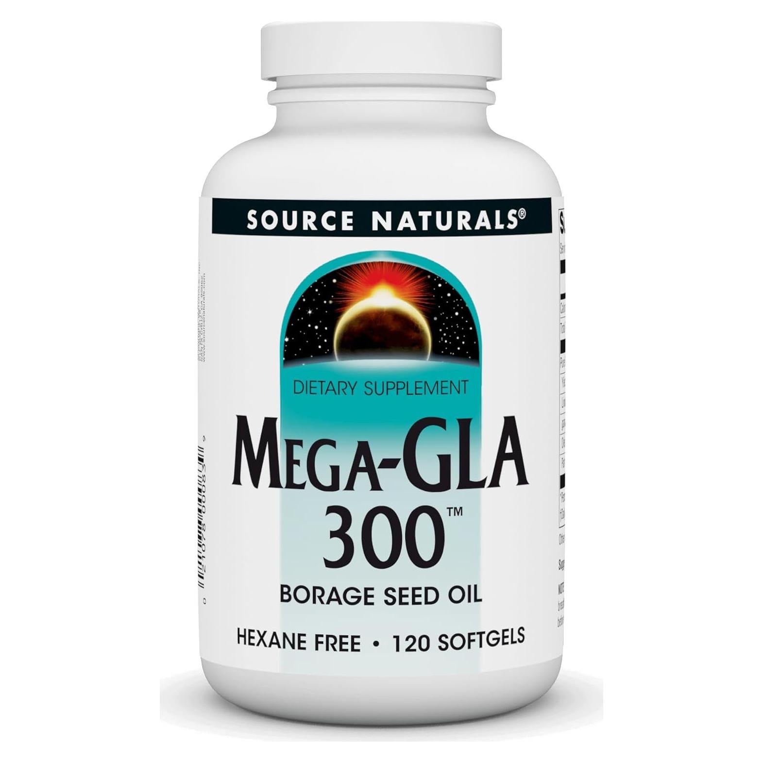 Source Naturals Mega-GLA 300 - Aceite de Semilla de Borraja 120 Softgels