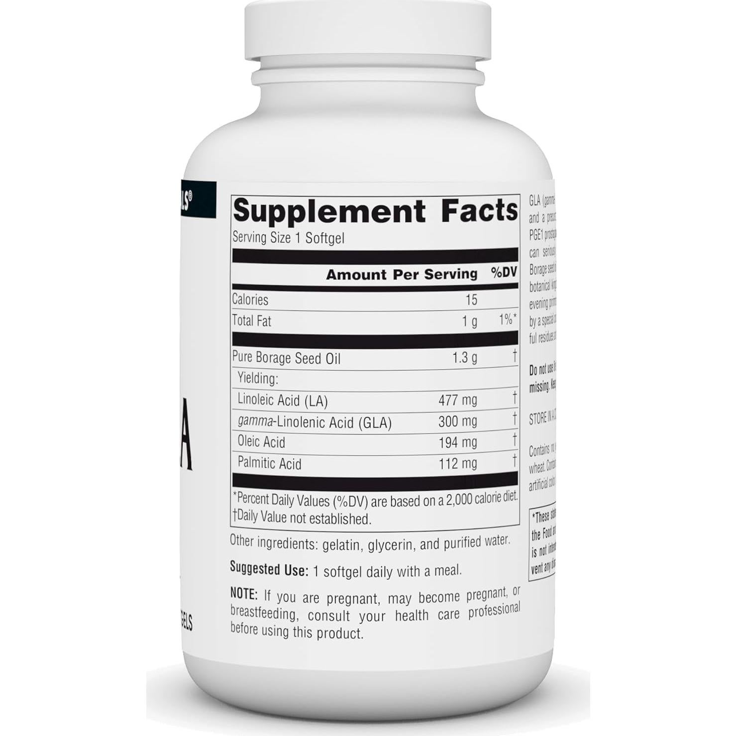 Source Naturals Mega-GLA 300 - Aceite de Semilla de Borraja 120 Softgels