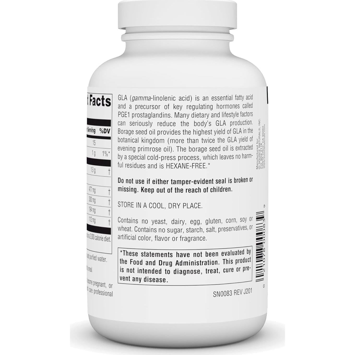 Source Naturals Mega-GLA 300 - Aceite de Semilla de Borraja 120 Softgels