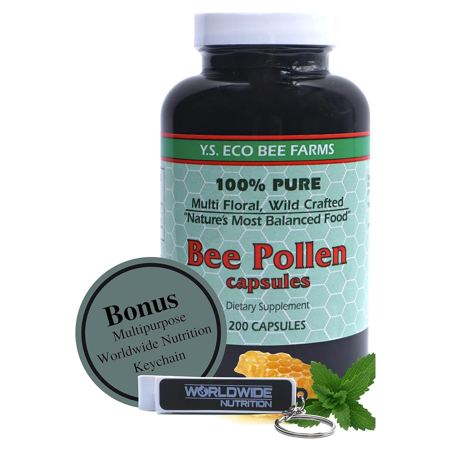 Cápsulas de Polen de Abeja Orgánico Y.S. Eco Bee Farms 200ct