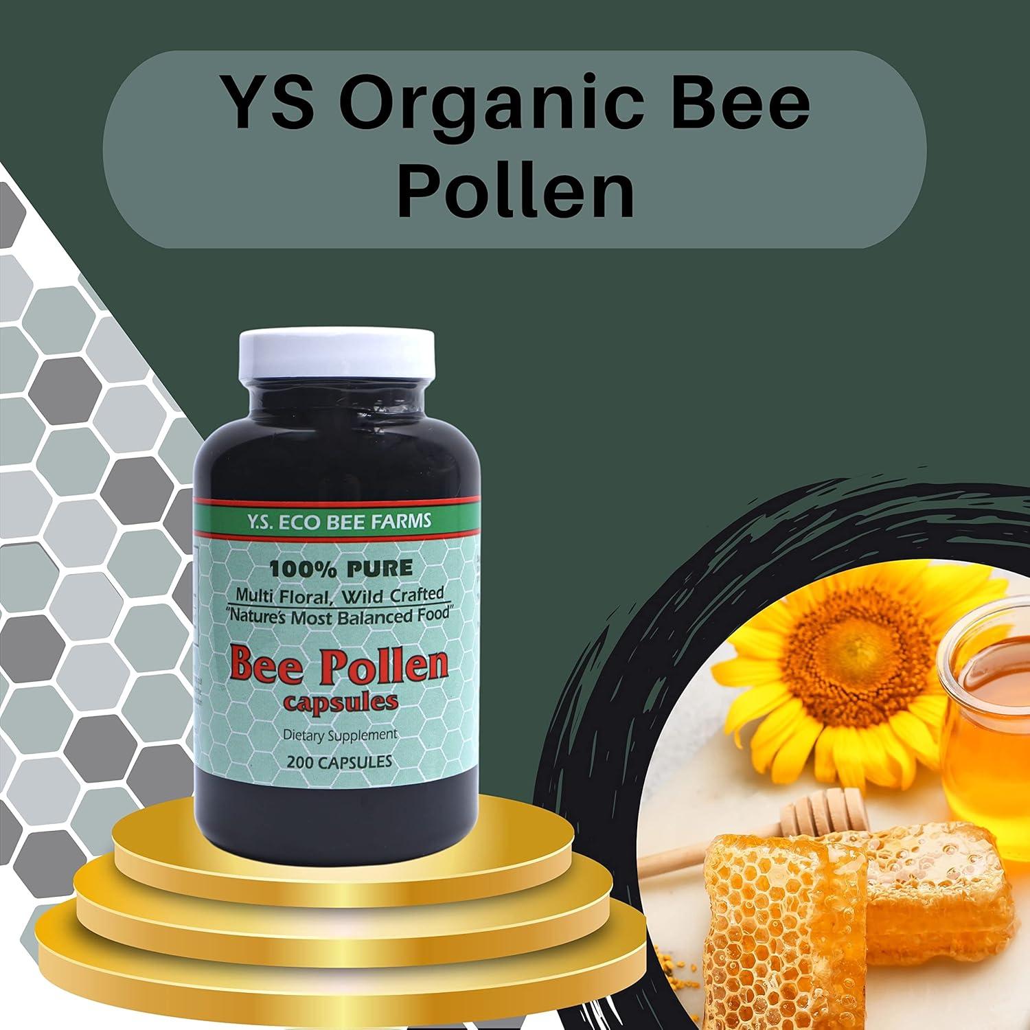 Cápsulas de Polen de Abeja Orgánico Y.S. Eco Bee Farms 200ct