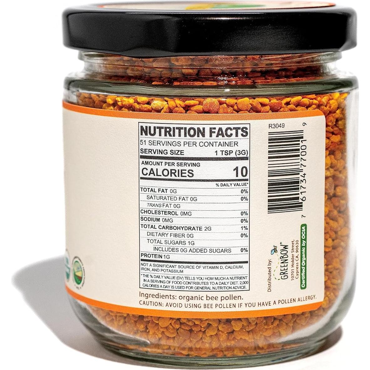 Polen de Abeja Orgánico Greenbow - 155g x 2 Tarros Certificado