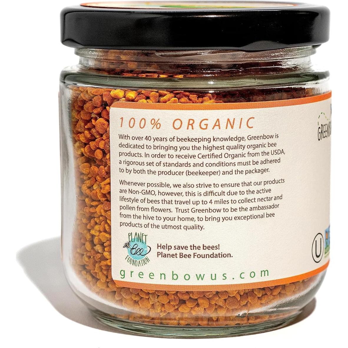 Polen de Abeja Orgánico Greenbow - 155g x 2 Tarros Certificado