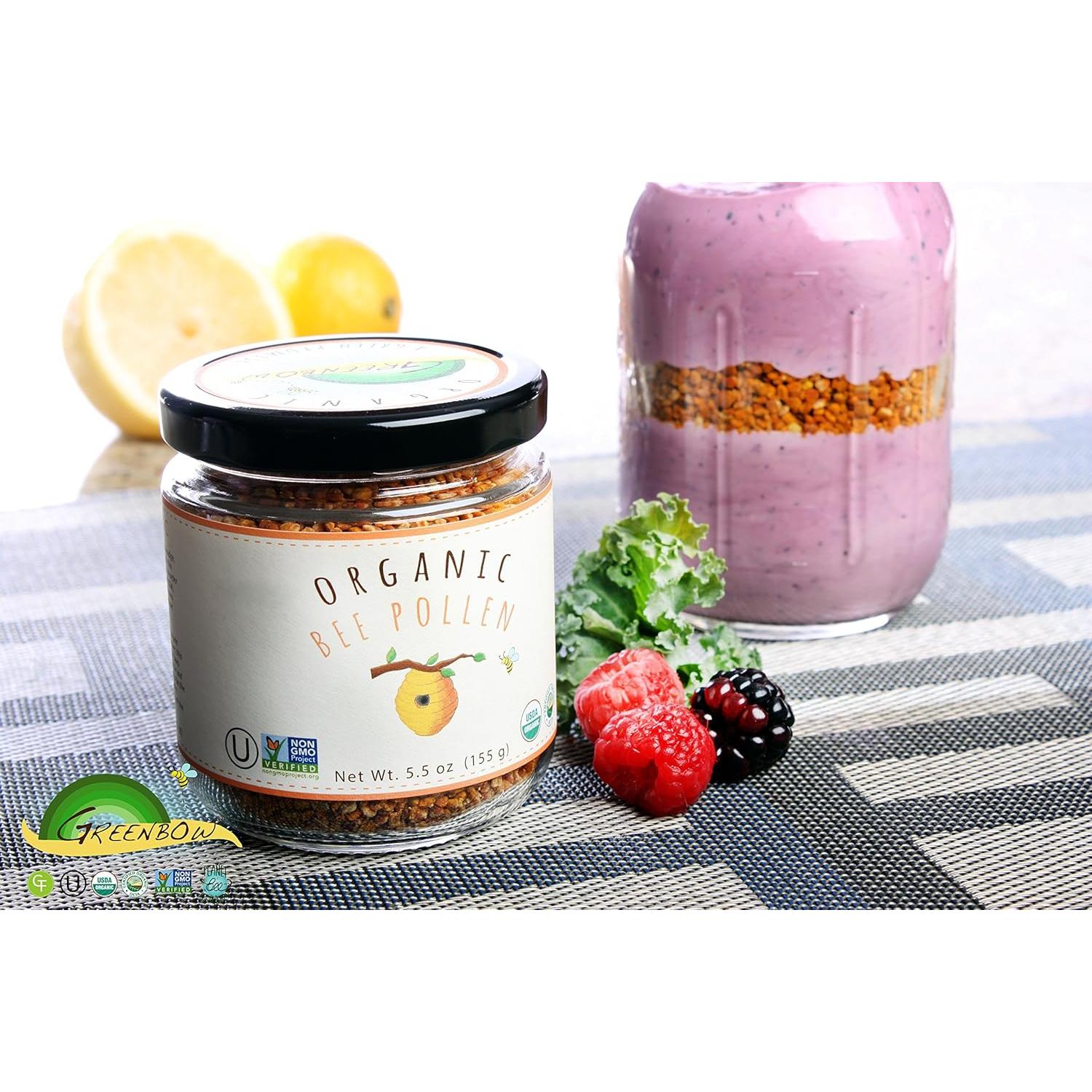 Polen de Abeja Orgánico Greenbow - 155g x 2 Tarros Certificado