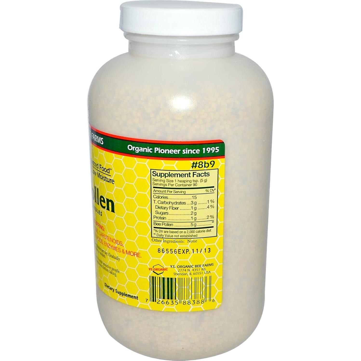 Polen de Abeja YS Eco Bee Farms 453.6 g Gránulos Completos