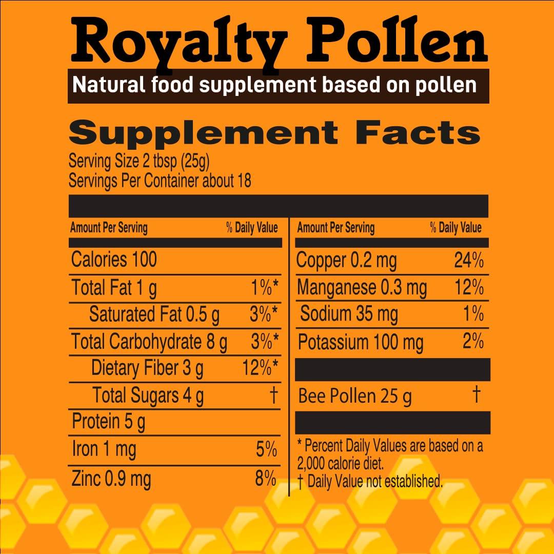 Polvo de Polen de Abeja Royalty 453g | 100% Puro y Natural