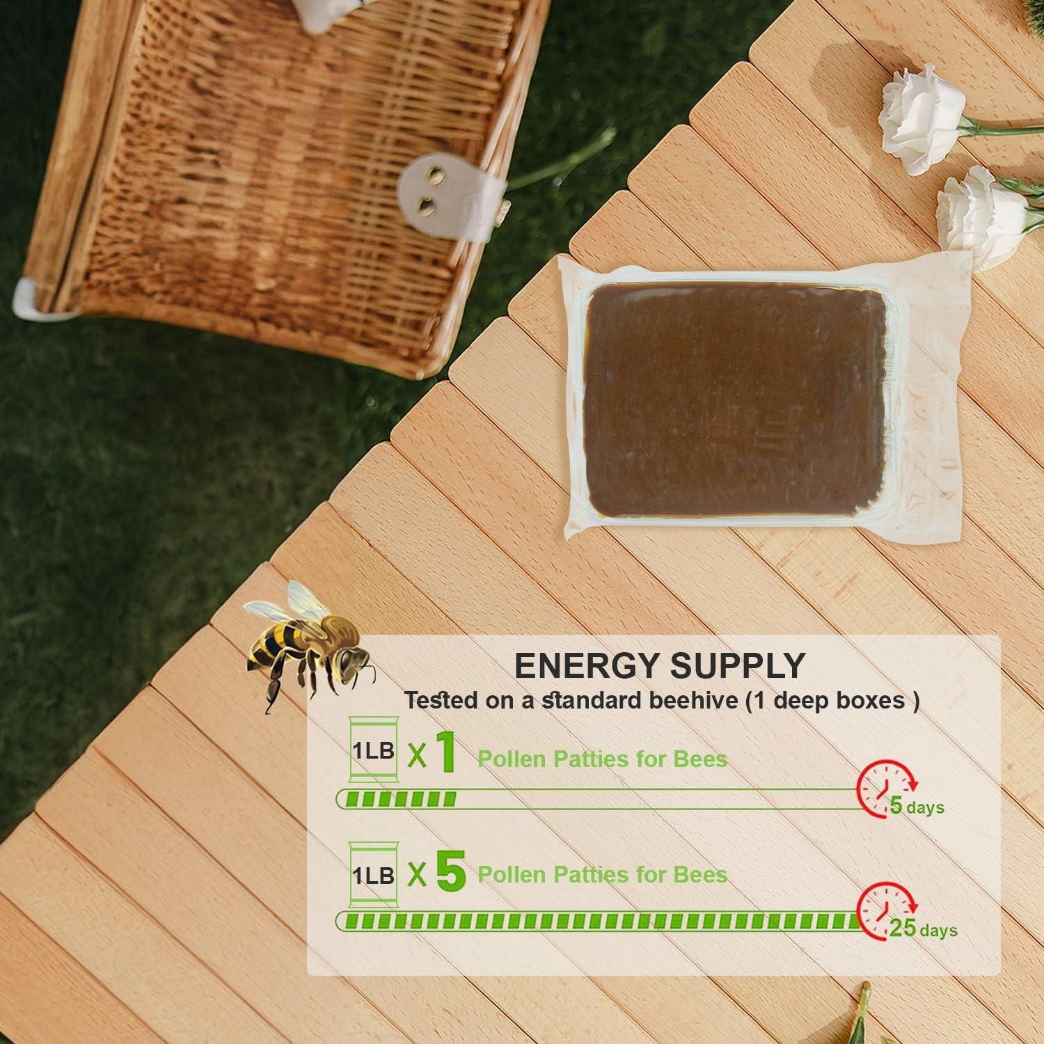 Pastillas de Polen Natural Witbee 10 Lbs (4.54 kg) Suplemento Apicultura