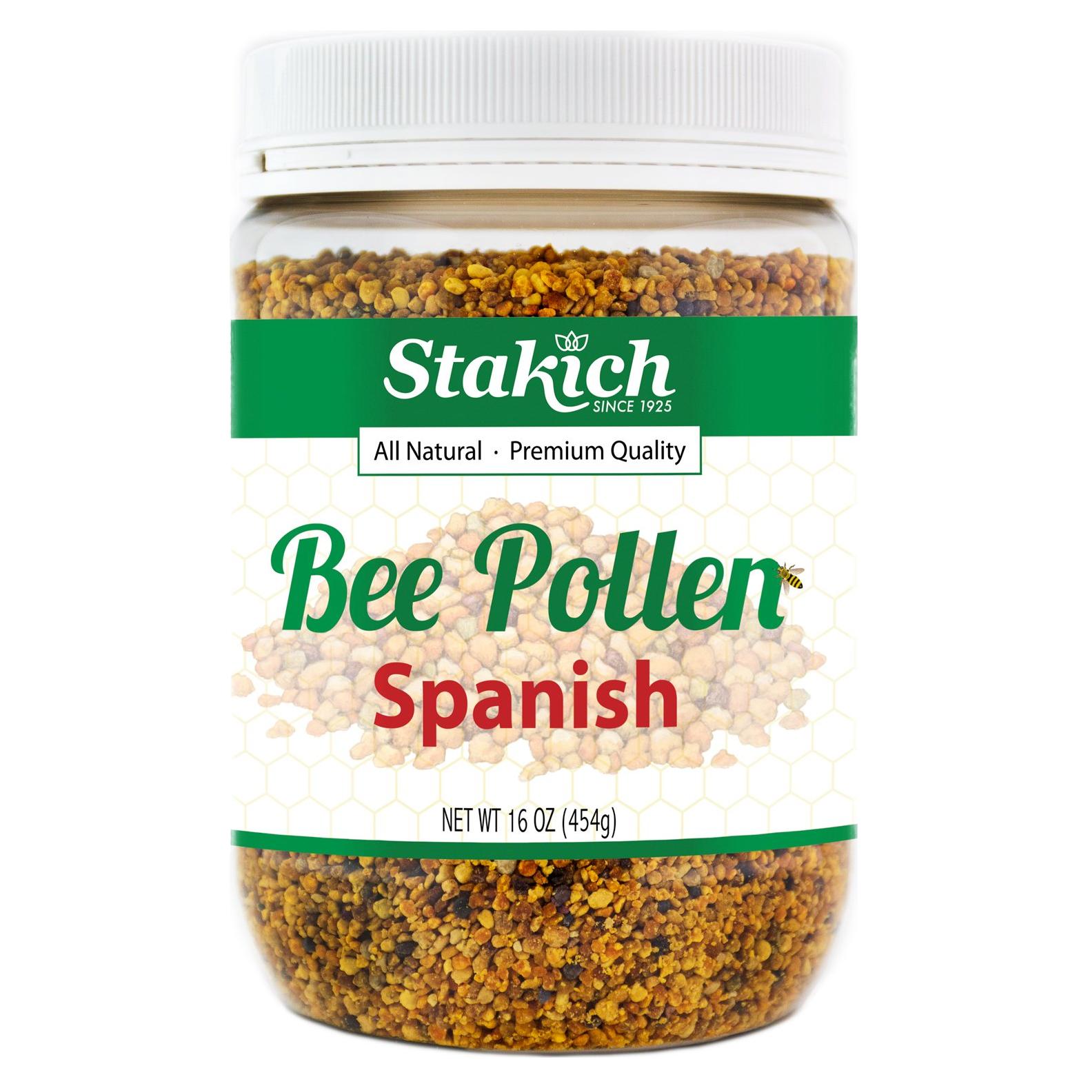 Gránulos de Polen de Abeja Stakich 453g Puro Natural Sin Procesar
