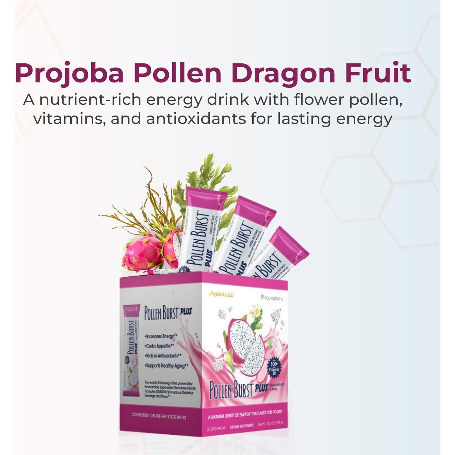 Suplemento Energético Youngevity ProJoba Pollen Burst 30 Paquetes
