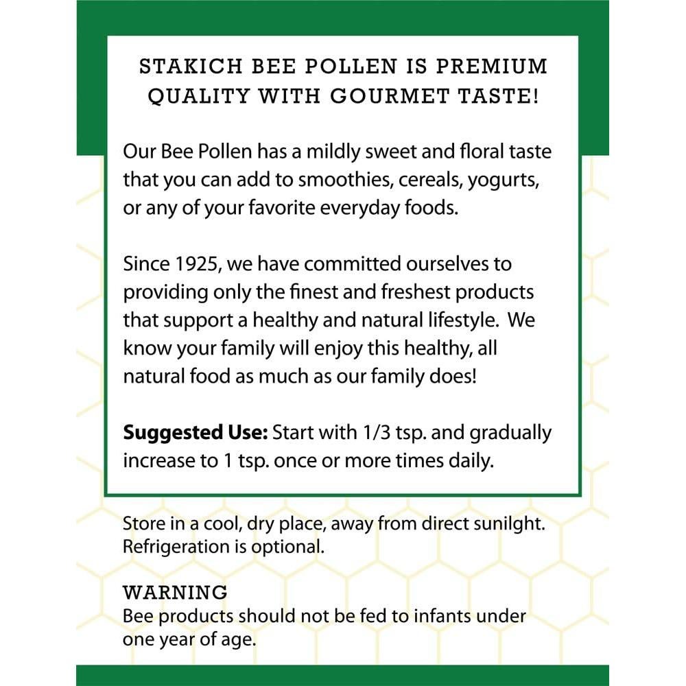 Polen de Abeja Stakich 100% Puro 0.91 kg Natural
