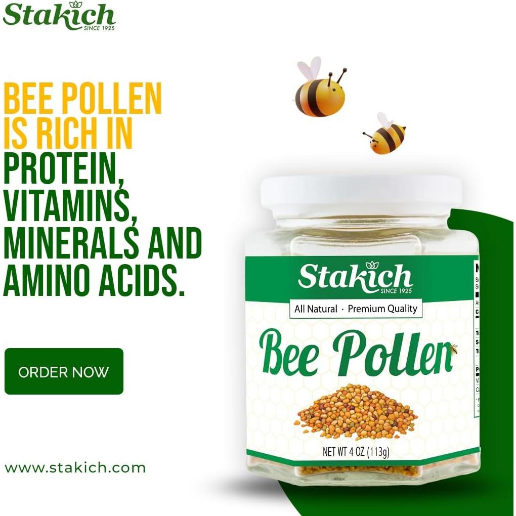 Polen de Abeja Stakich 100% Puro 0.91 kg Natural