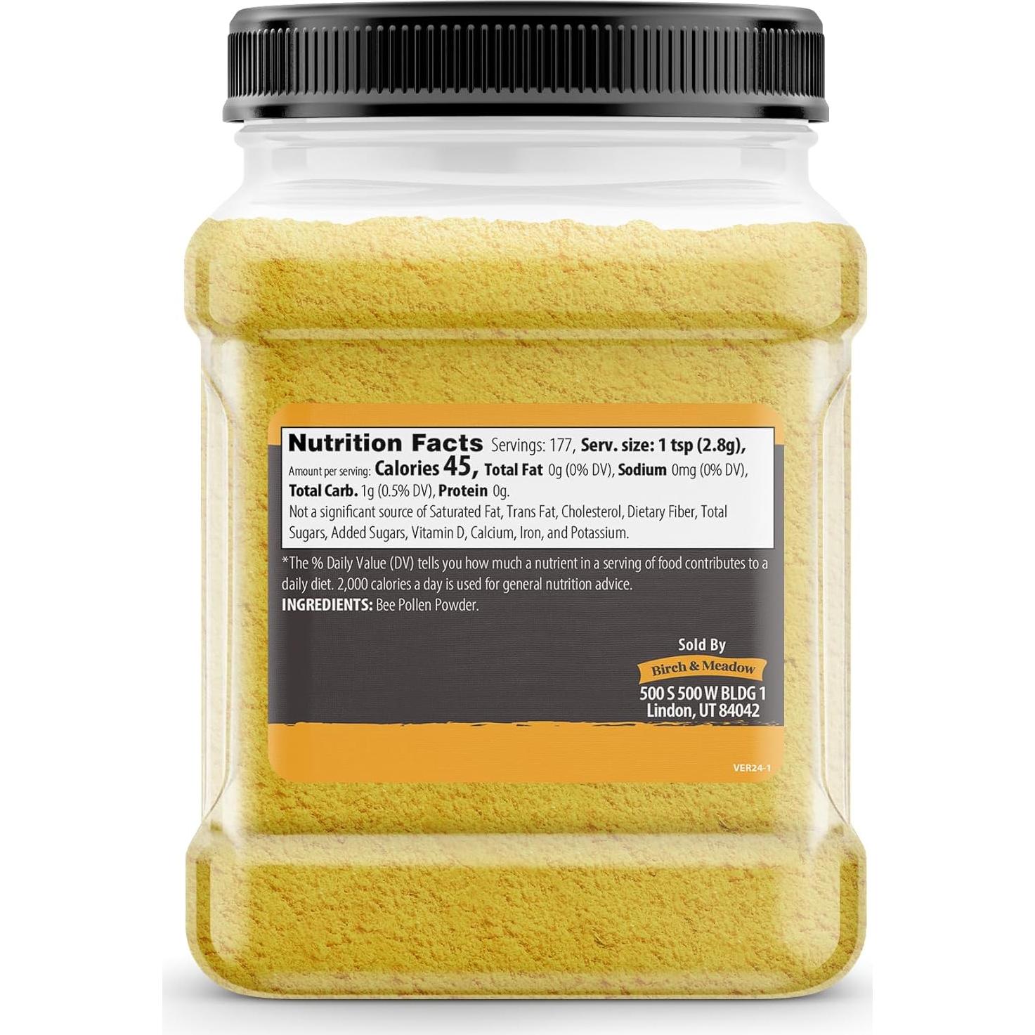 Polvo de Polen de Abeja Birch & Meadow 500g Natural Nutritivo