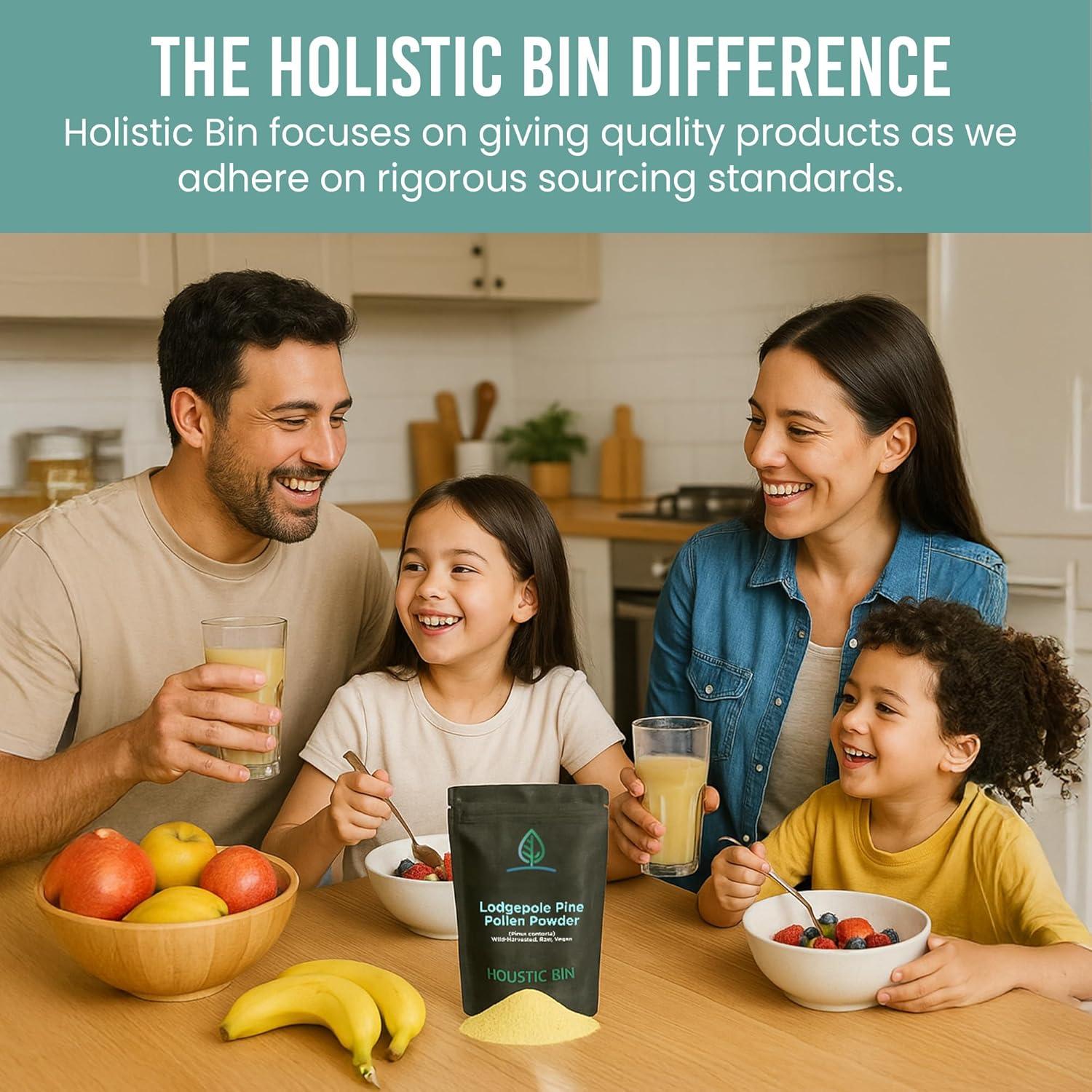 Polvo de Polen de Pino Orgánico Holistic Bin 20 g - Grado Farmacéutico