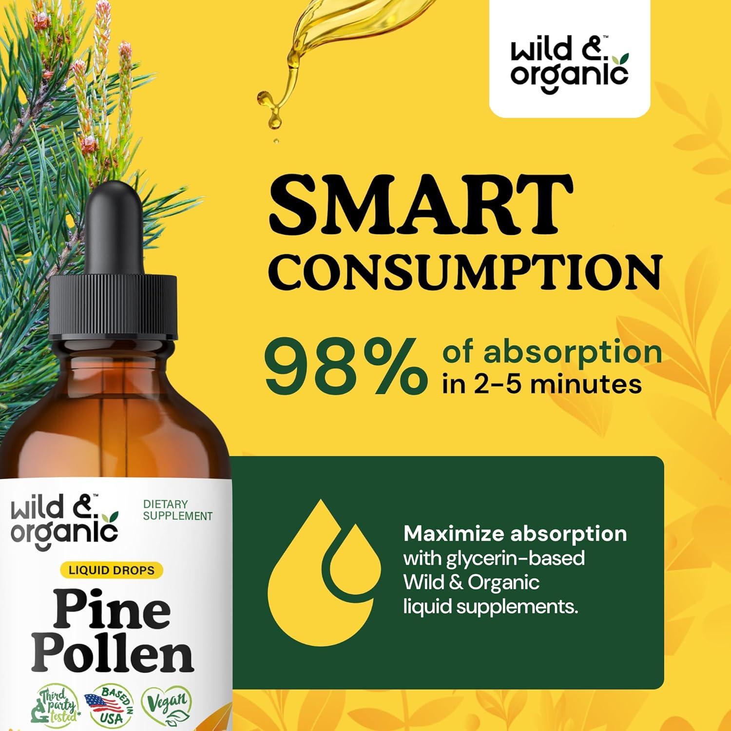 Tintura de Polen de Pino Silvestre y Orgánico 118 ml - Suplemento Vegano