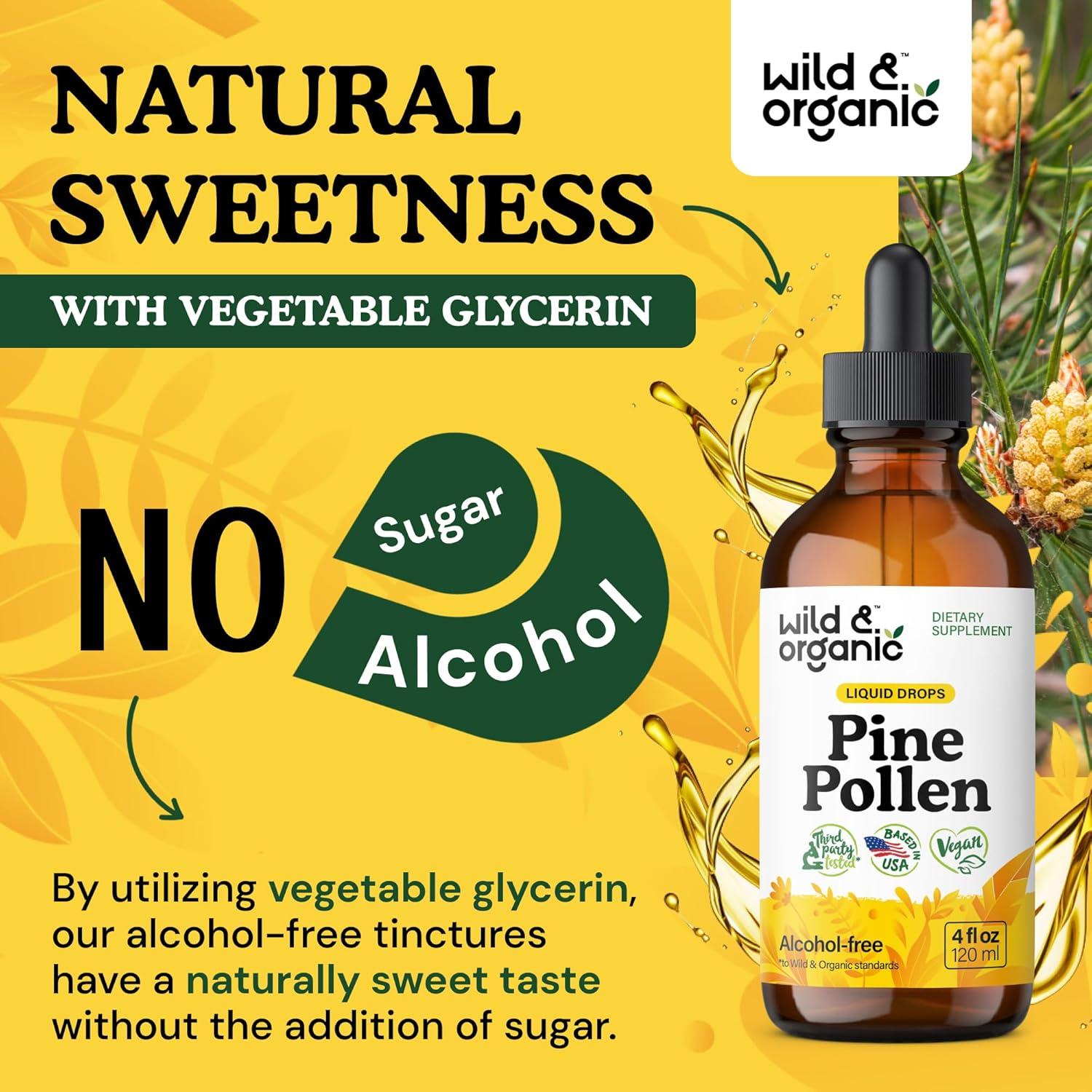 Tintura de Polen de Pino Silvestre y Orgánico 118 ml - Suplemento Vegano