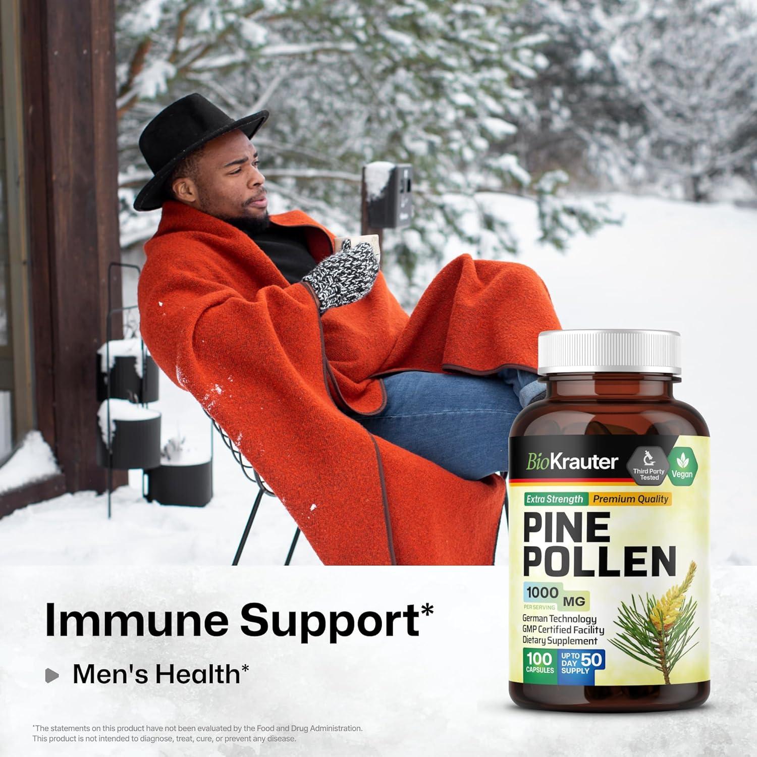 Cápsulas de Polen de Pino BioKrauter 1000 mg - 100 Unidades