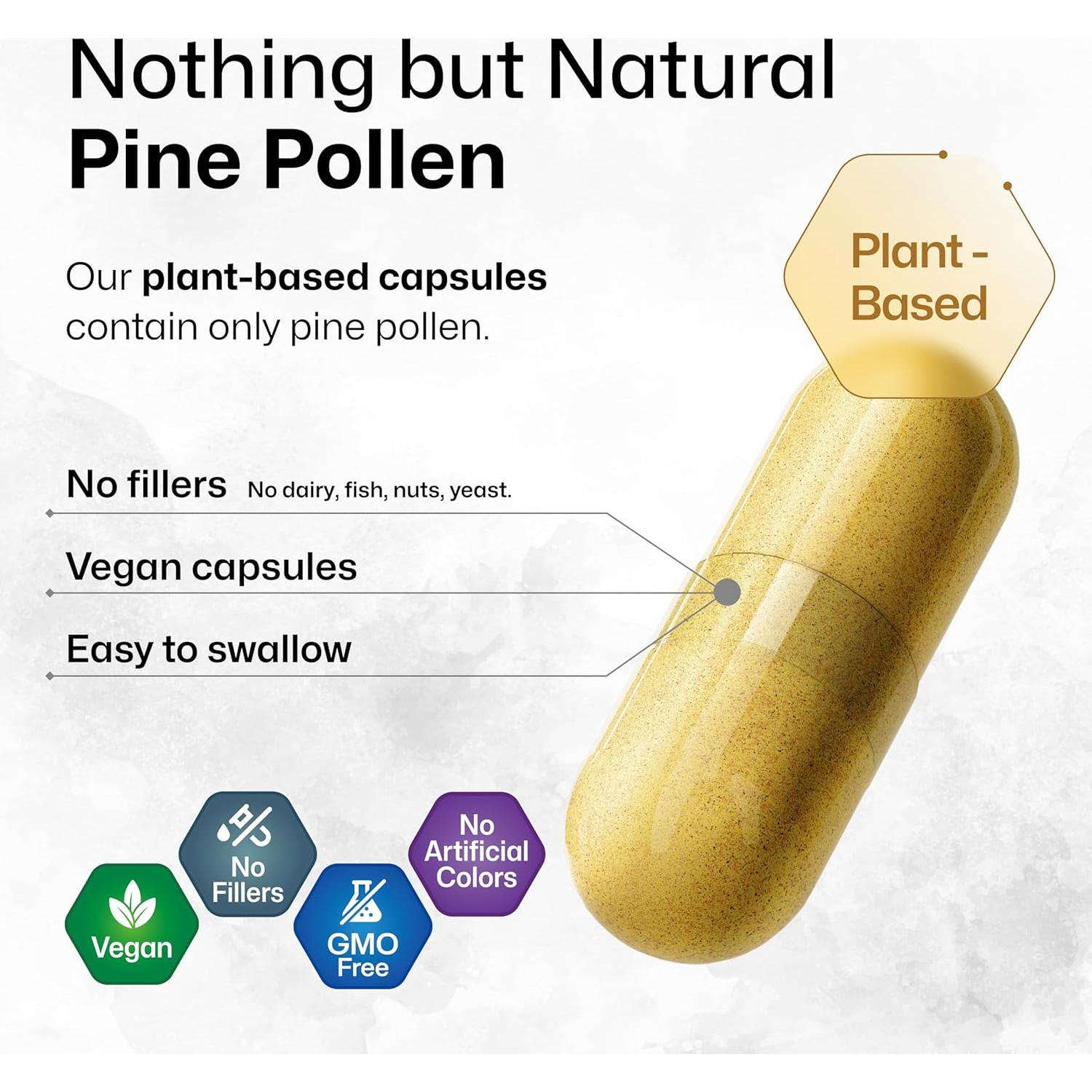 Cápsulas de Polen de Pino BioKrauter 1000 mg - 100 Unidades