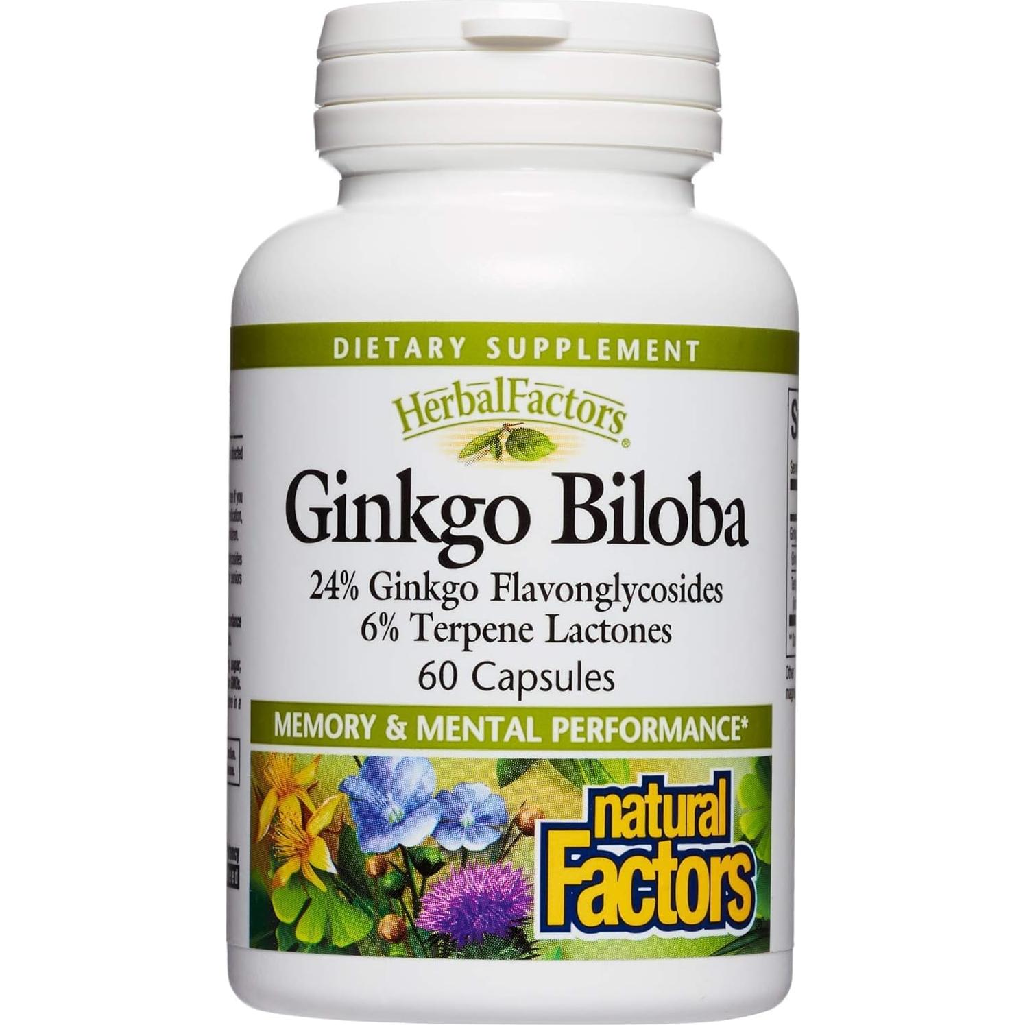 Ginkgo Biloba HerbalFactors 60 Cápsulas - Memoria y Circulación