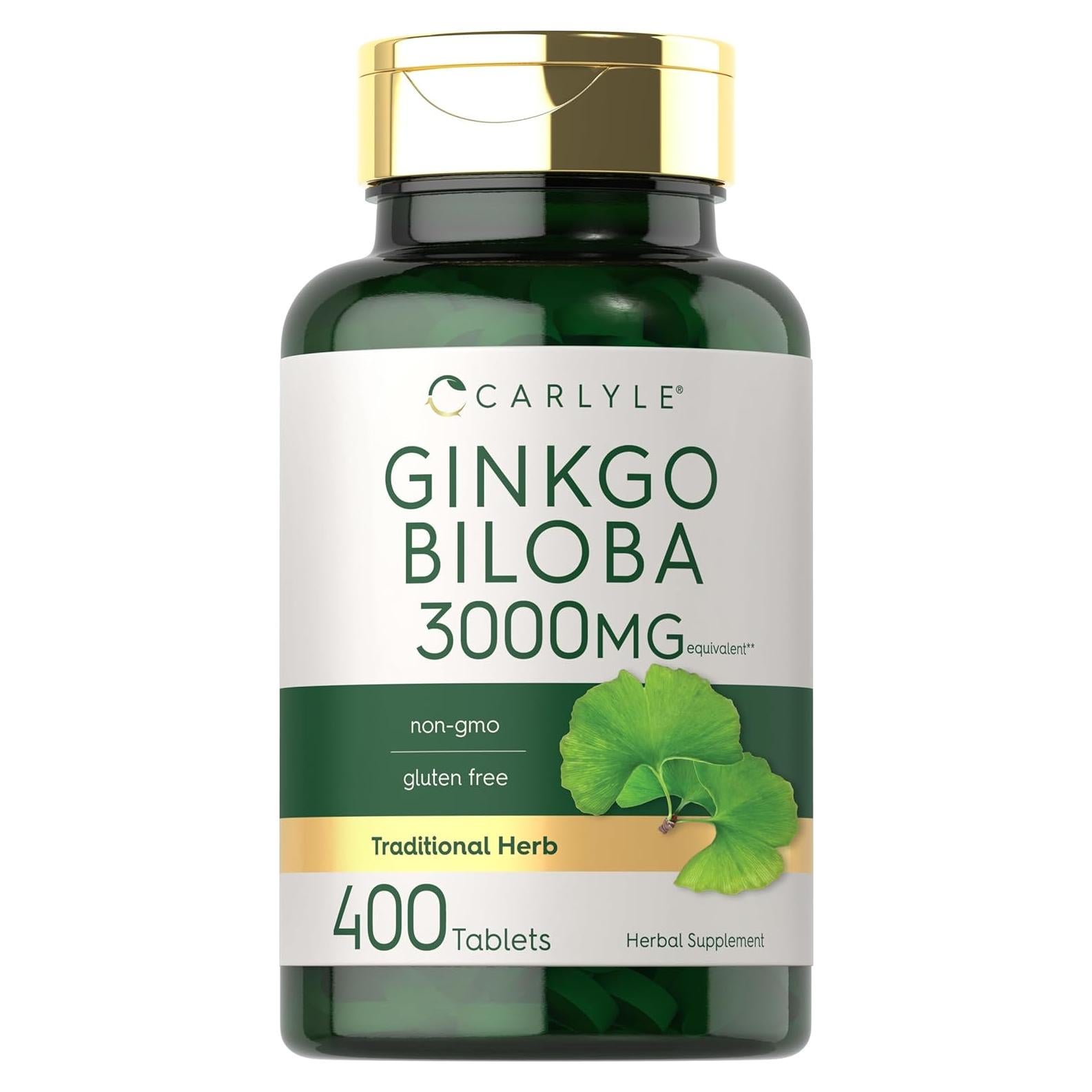 Carlyle Ginkgo Biloba 3000mg - 400 Tabletas Suplemento Herbal