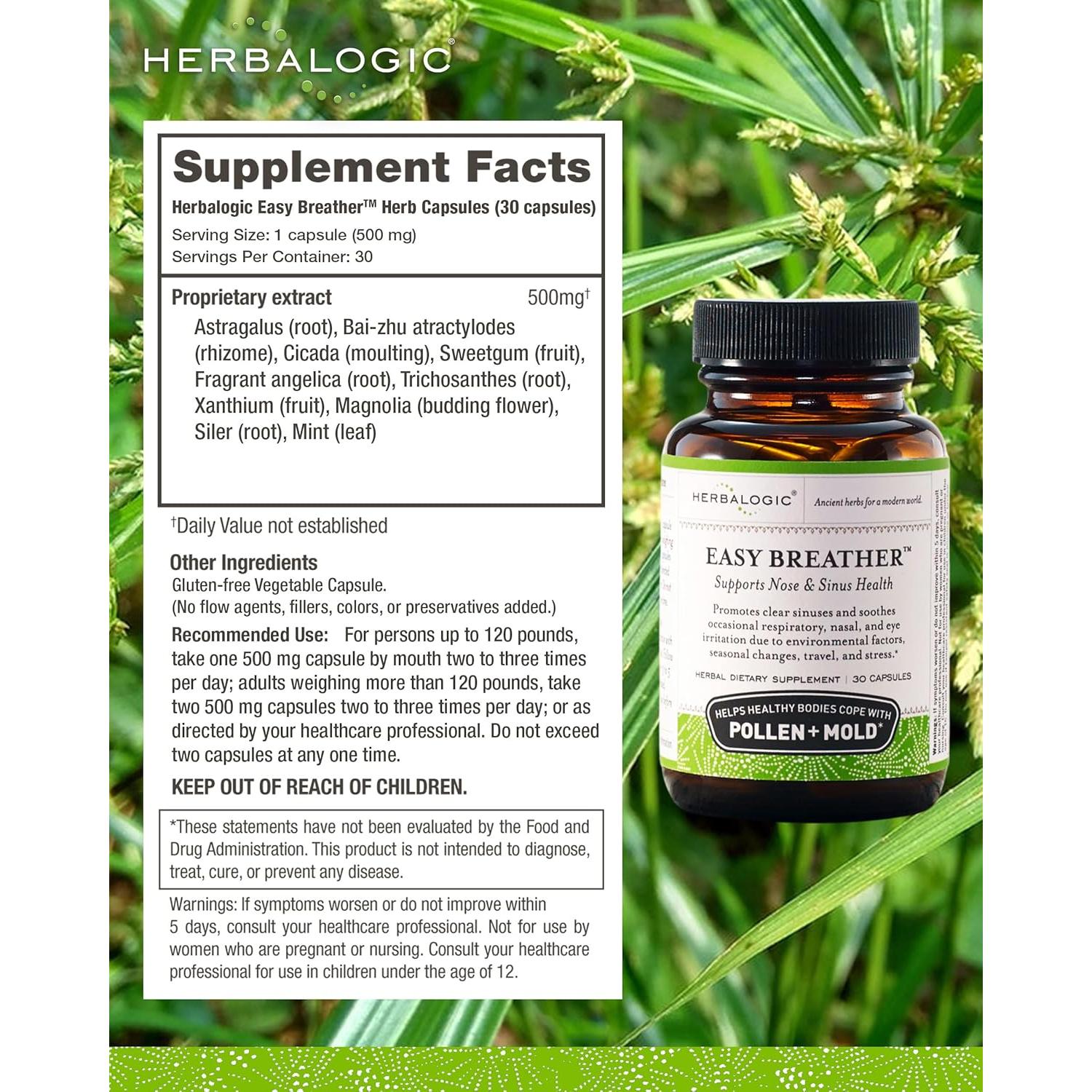 Cápsulas de Hierbas Easy Breather - 30 Unidades - Apoyo Respiratorio