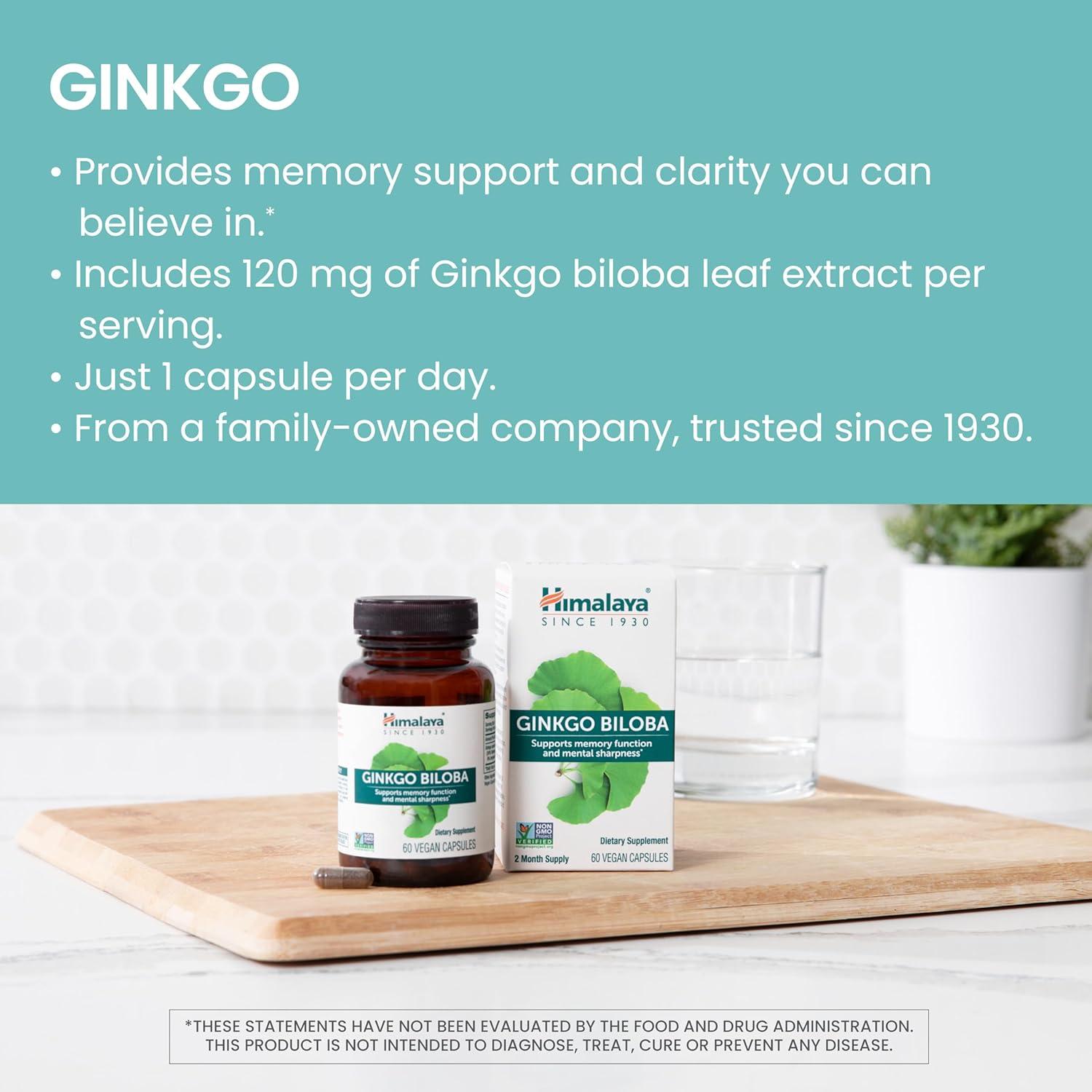 Suplemento Herbal Himalaya Ginkgo Biloba 120 mg 60 Cápsulas