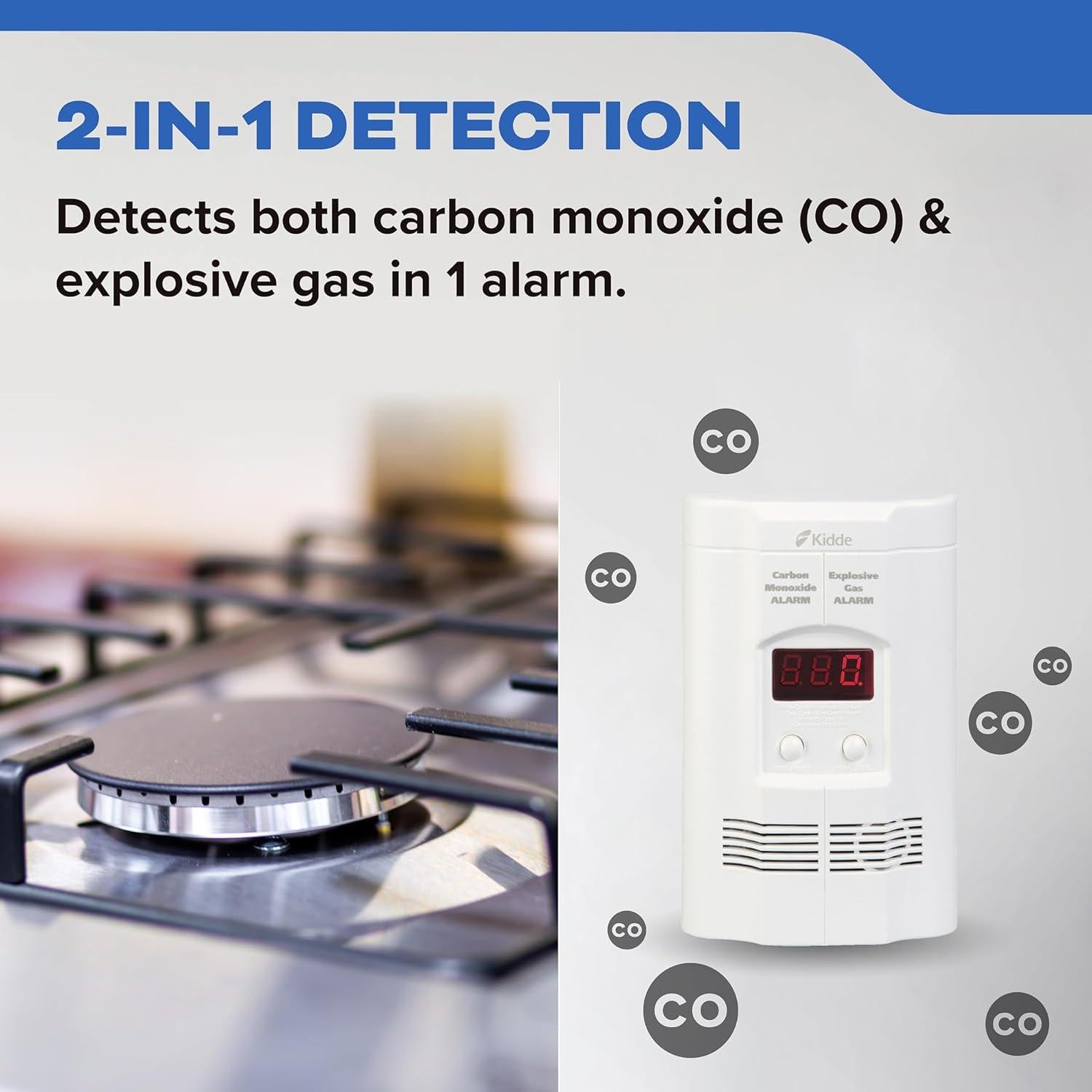 Detector de Monóxido de Carbono Kidde KN-COEG-3 Enchufable con Pantalla LED